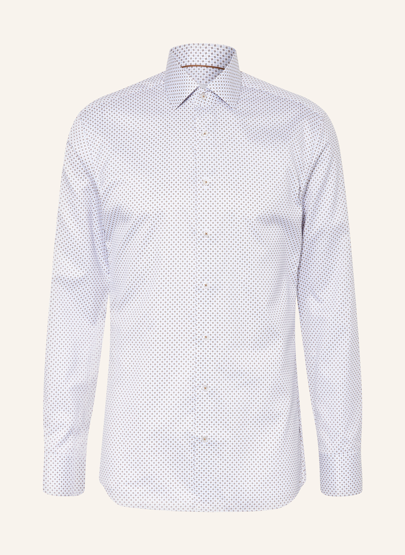 1863 by ETERNA Košile Slim Fit: TMAVĚ MODRÁ/ BÍLÁ/ TMAVĚ HNĚDÁ