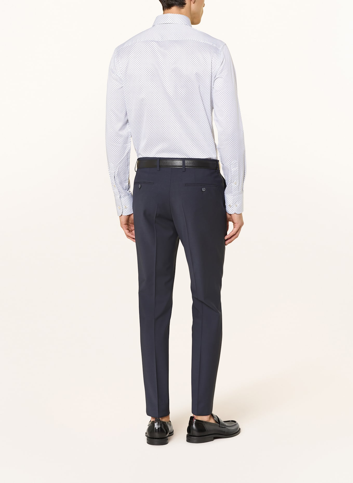 1863 by ETERNA Košile Slim Fit: TMAVĚ MODRÁ/ BÍLÁ/ TMAVĚ HNĚDÁ