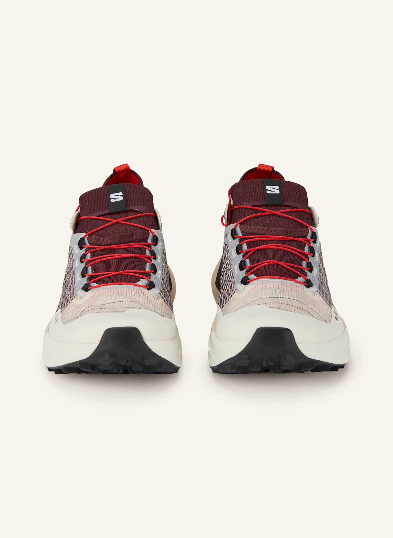 SALOMON Trailrunning-Schuhe GENESIS GTX: ECRU / BEIGE / DUNKELROT