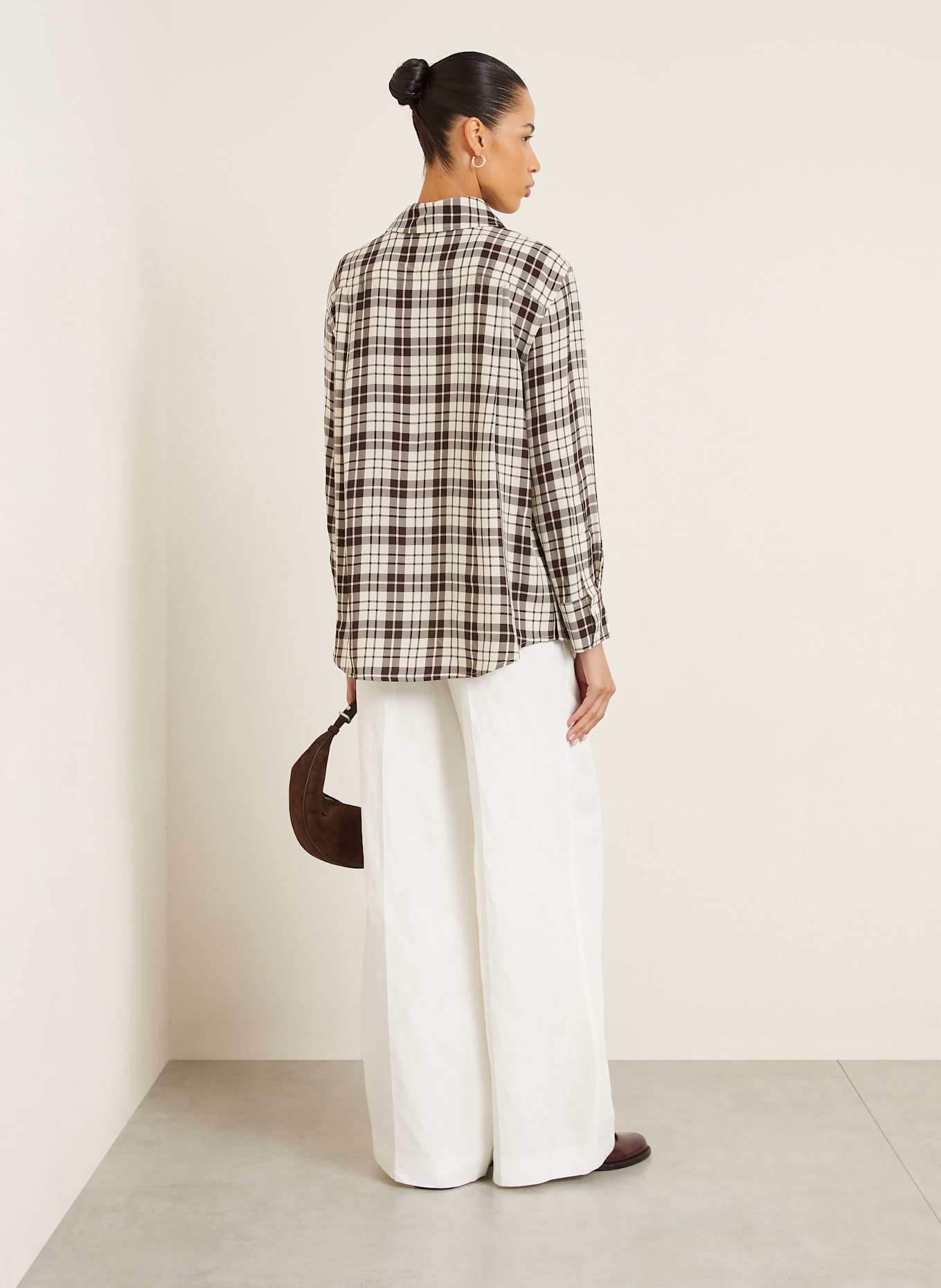 Proenza Schouler Koszula BRONWEN: KREMOWY / CIEMNOBRĄZOWY