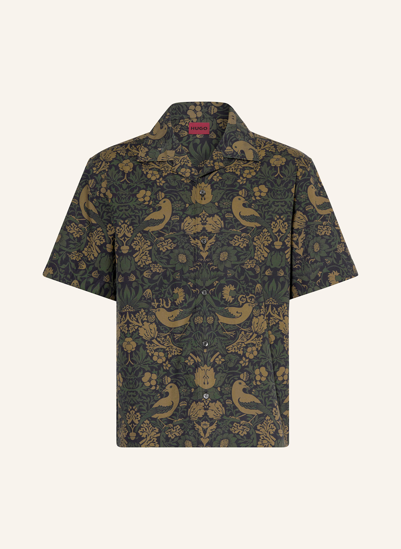 HUGO Resorthemd ESPINO Comfort Fit: GRÜN / KHAKI / DUNKELBLAU