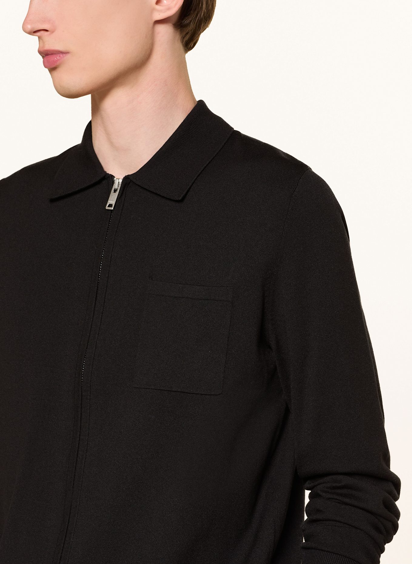 HUGO Strickjacke SAN JEAN: SCHWARZ