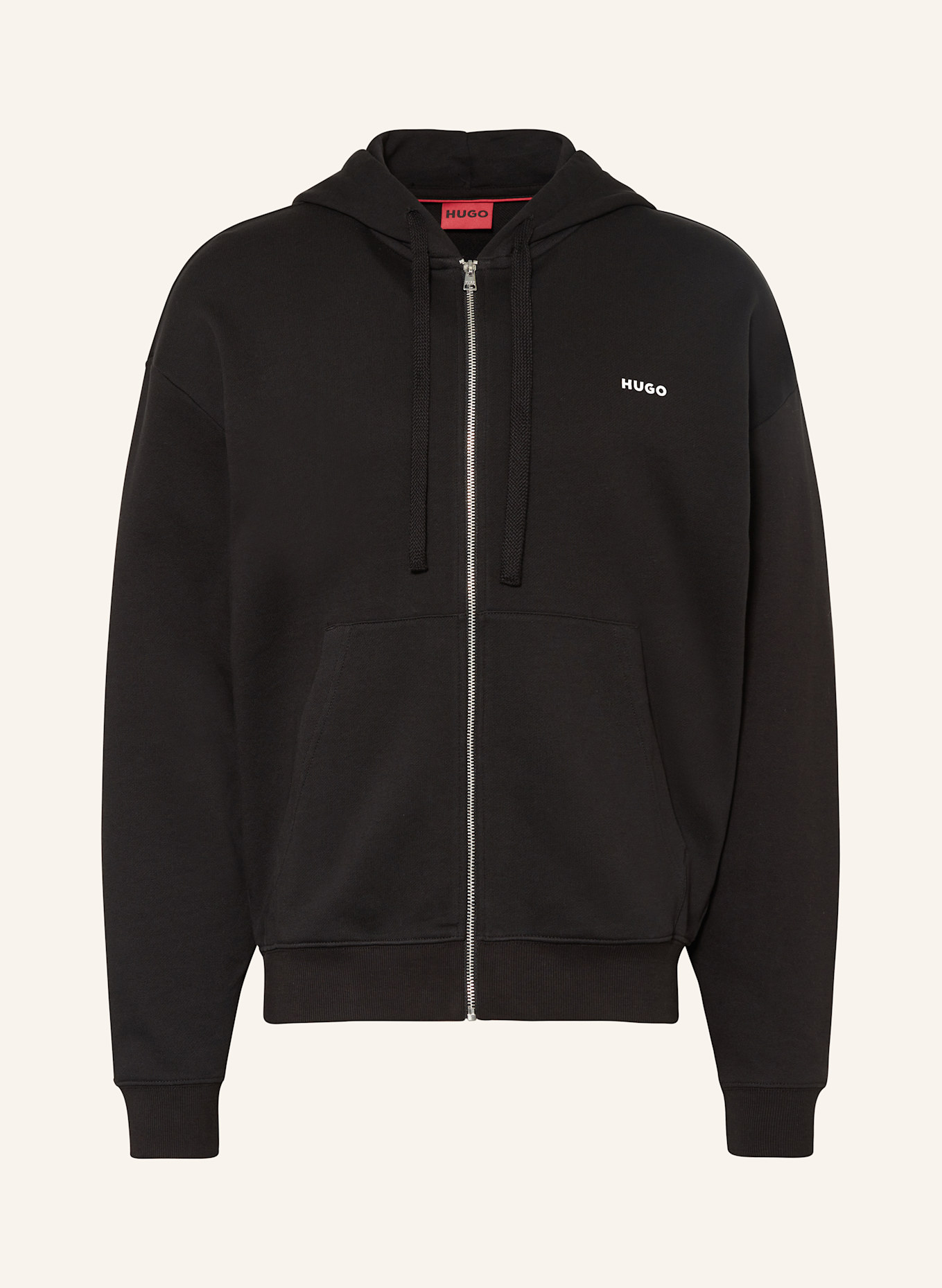 HUGO Sweatjacke DAPOZIP: SCHWARZ