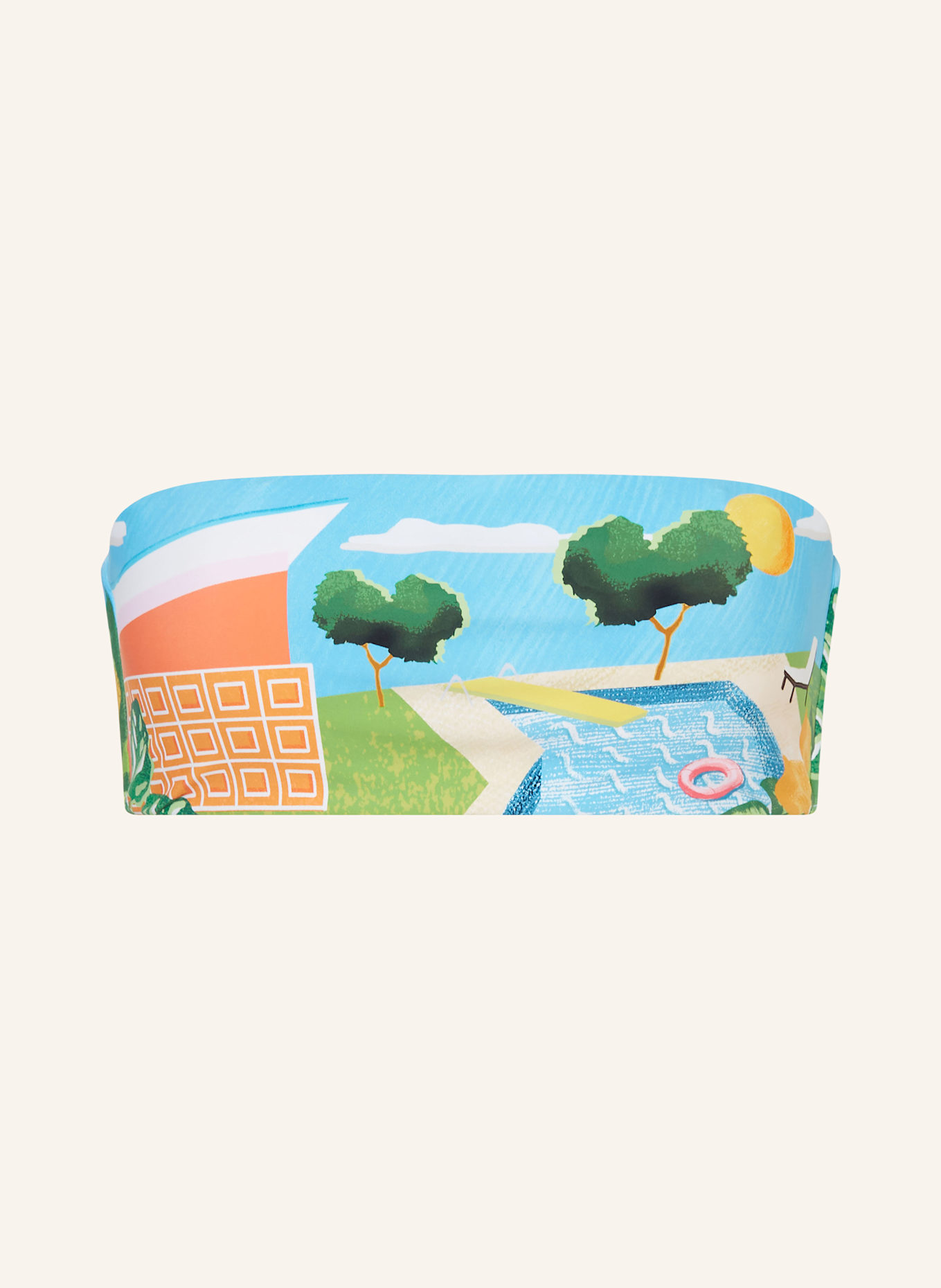 SEAFOLLY Bandeau-Bikini-Top SUNSET: HELLBLAU/ GRÜN/ ORANGE