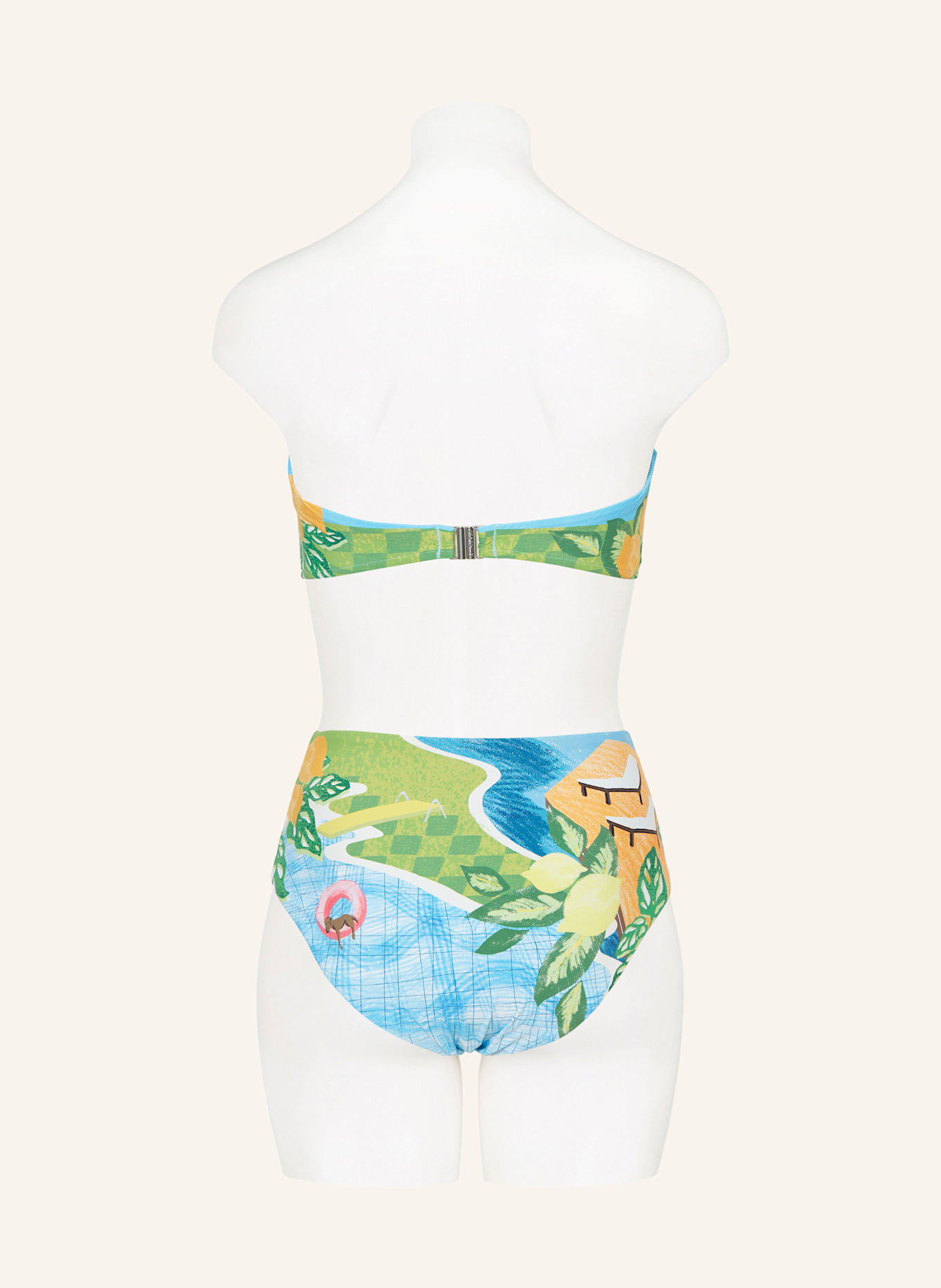 SEAFOLLY Bandeau-Bikini-Top SUNSET: HELLBLAU/ GRÜN/ ORANGE