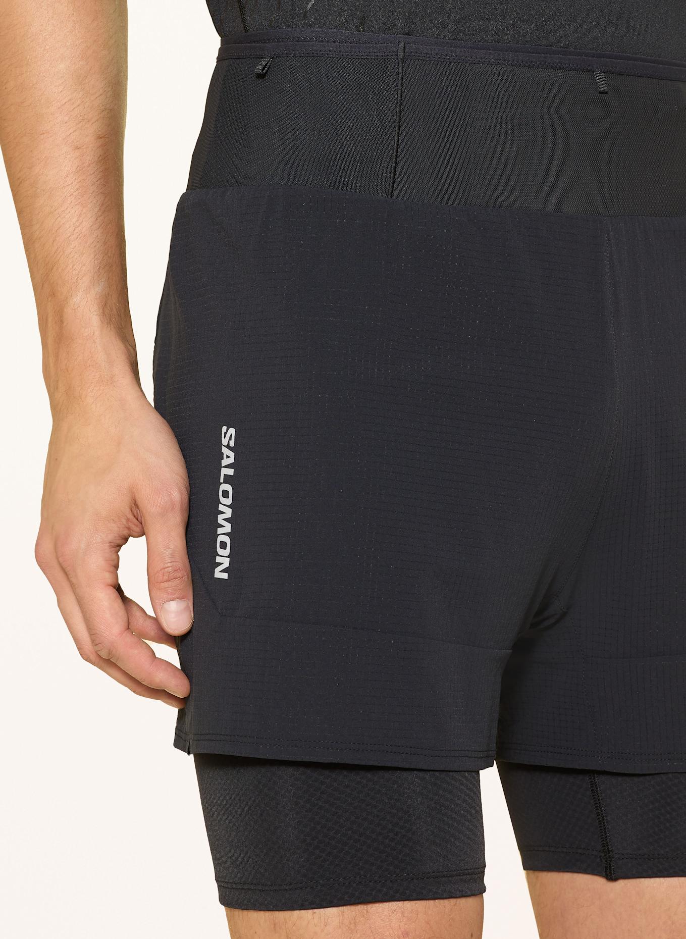 SALOMON 2-in-1-Laufshorts SENSE AERO: SCHWARZ