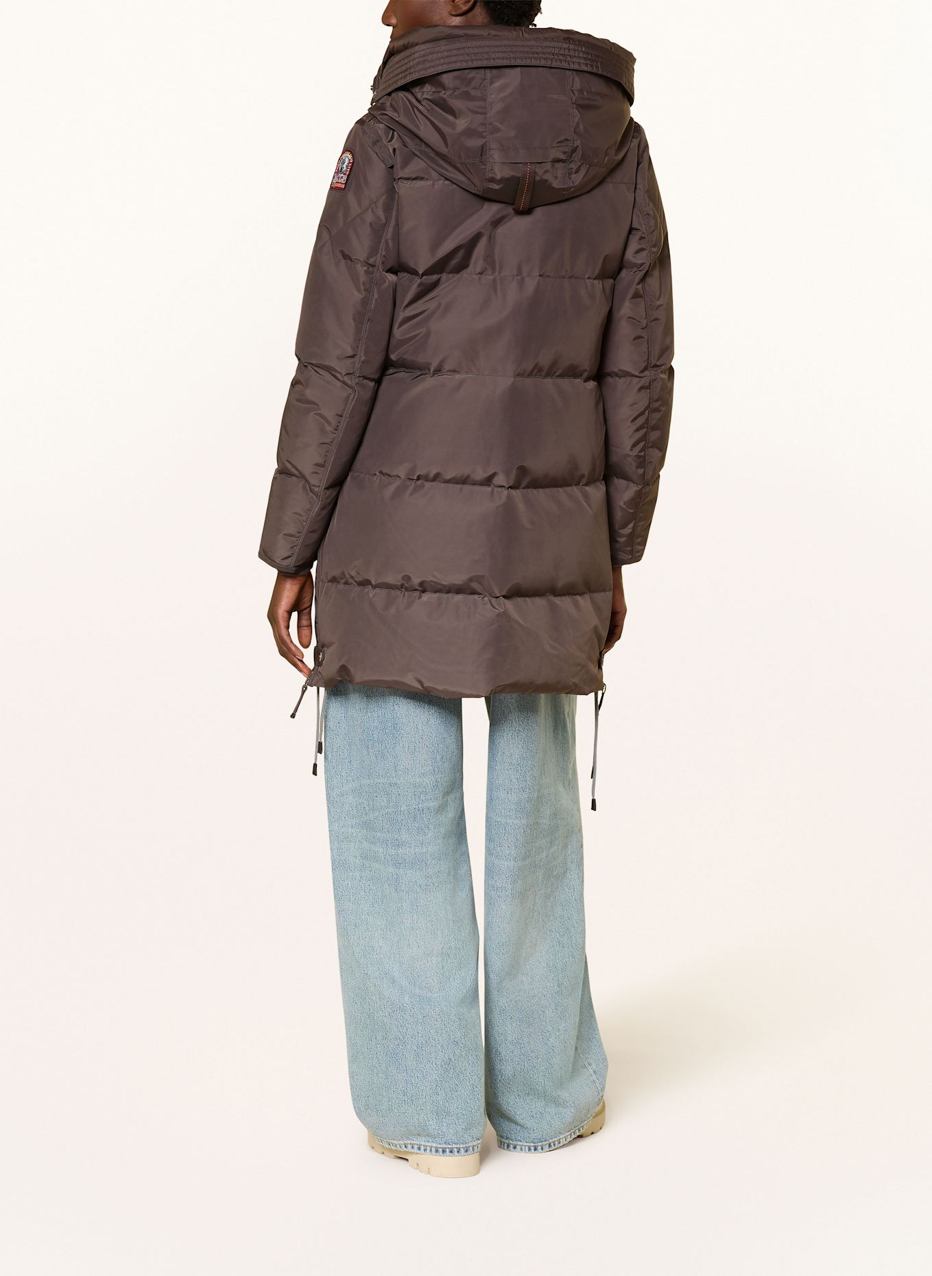 PARAJUMPERS Daunenmantel LONG BEAR mit abnehmbarer Kapuze: DUNKELBRAUN