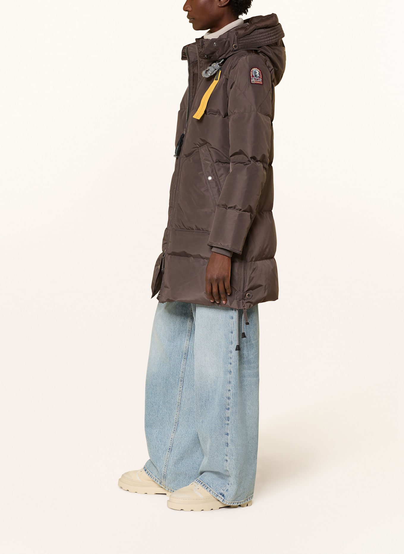 PARAJUMPERS Daunenmantel LONG BEAR mit abnehmbarer Kapuze: DUNKELBRAUN