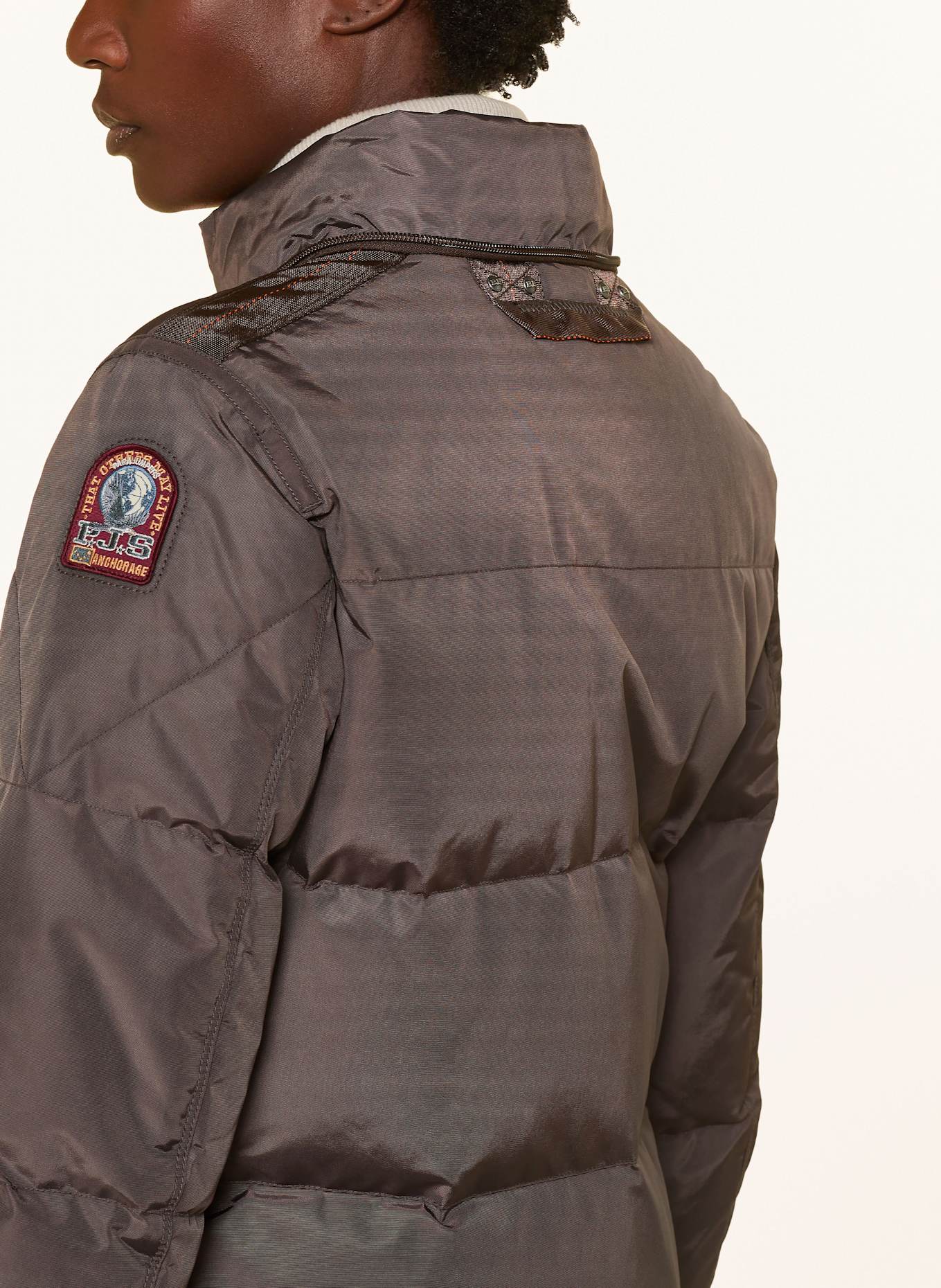 PARAJUMPERS Daunenmantel LONG BEAR mit abnehmbarer Kapuze: DUNKELBRAUN