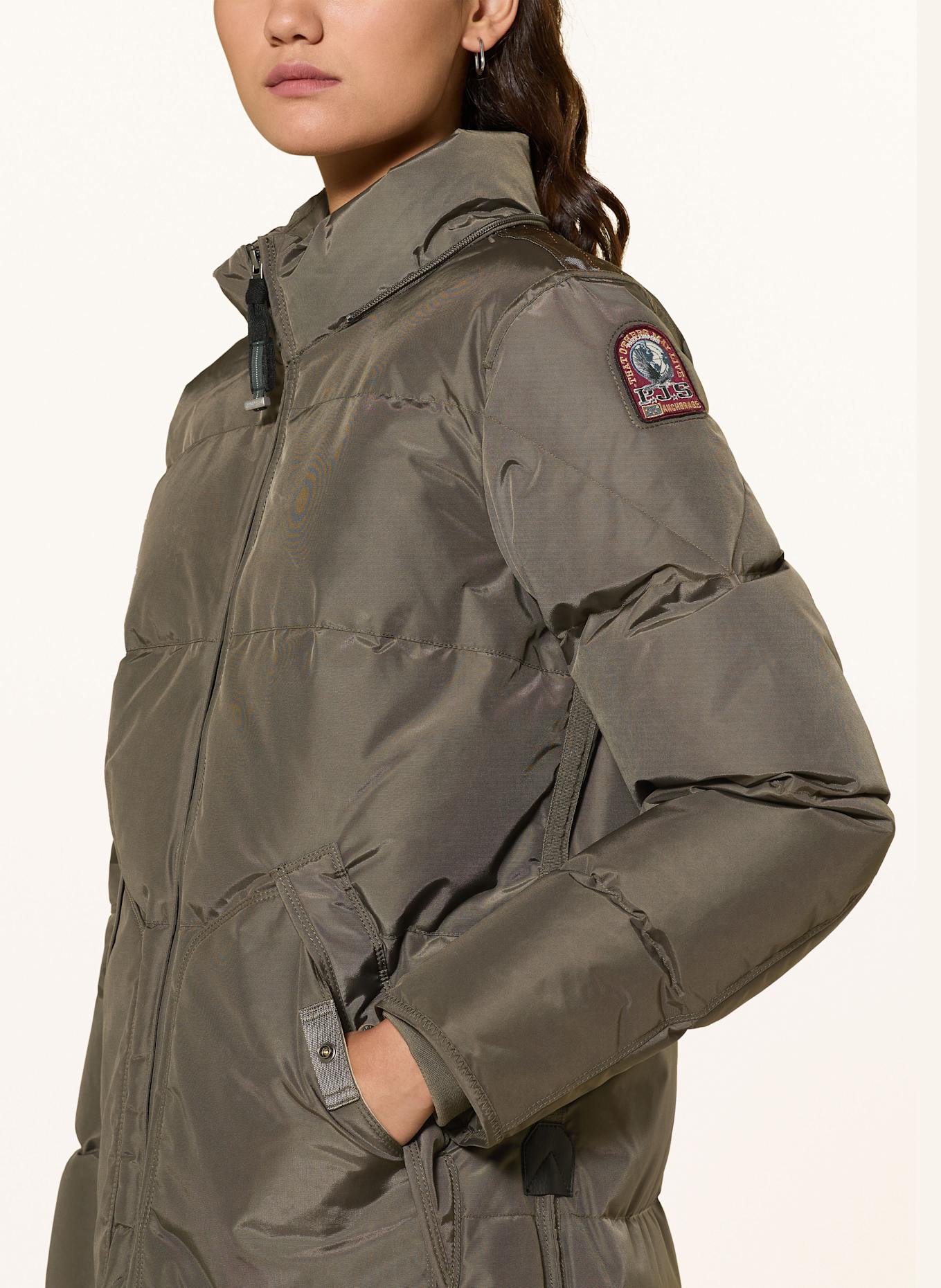 PARAJUMPERS Daunenmantel LONG BEAR mit abnehmbarer Kapuze: KHAKI