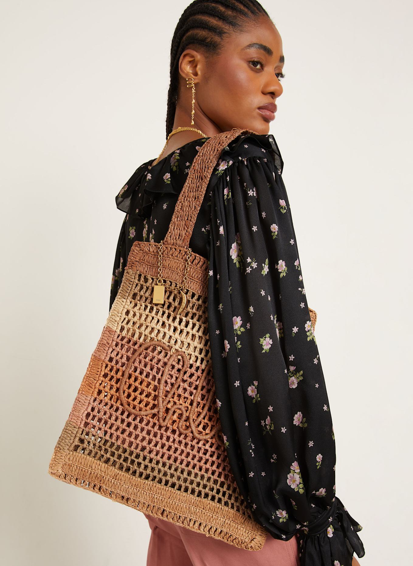 Chloé Raffia-Shopper SUMMER BANANA: Multicolor Beige 1