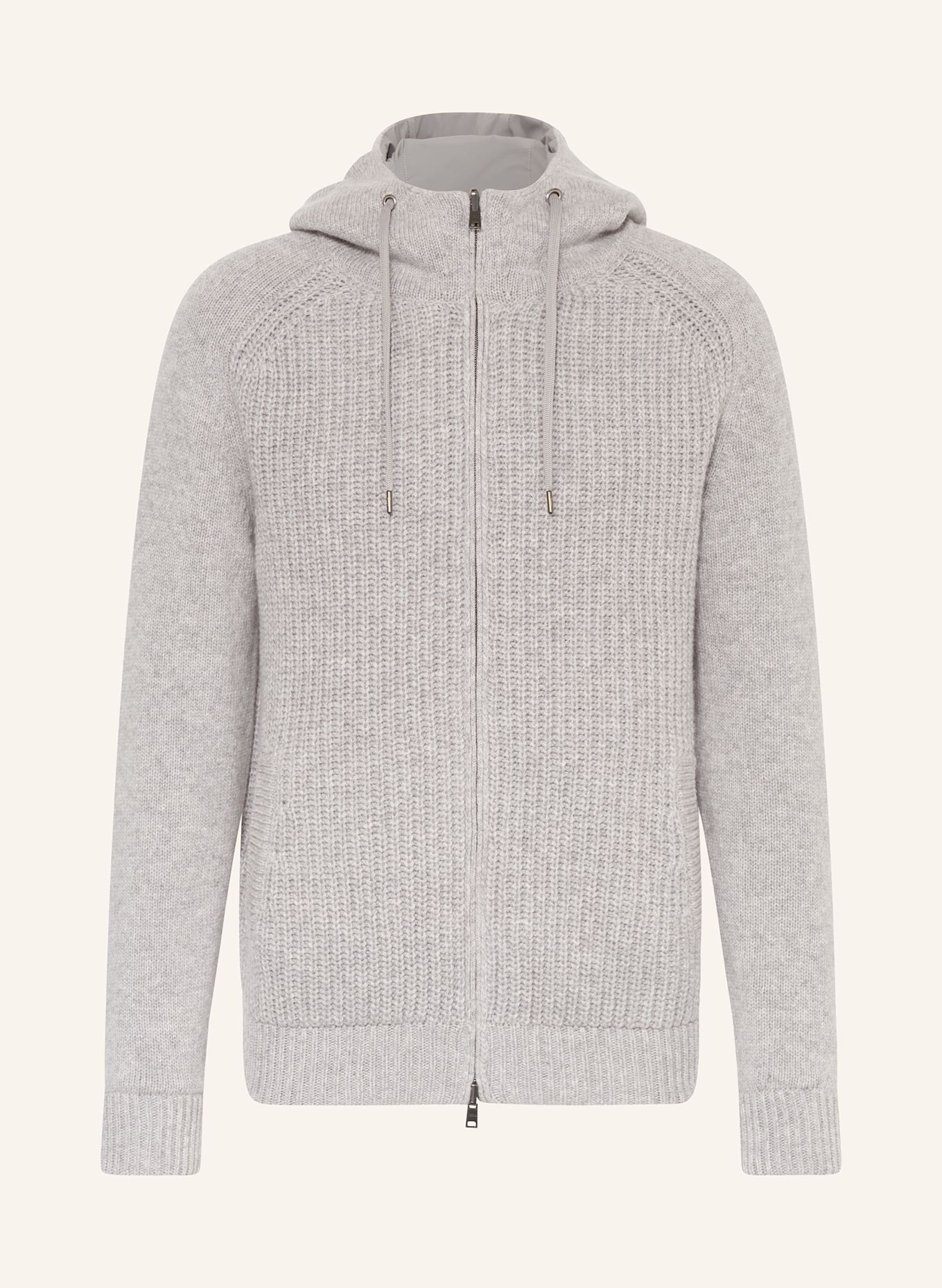 HERNO Strickjacke zum Wenden: GRAU
