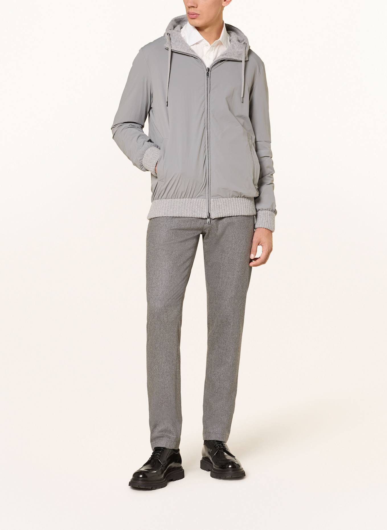 HERNO Strickjacke zum Wenden: GRAU