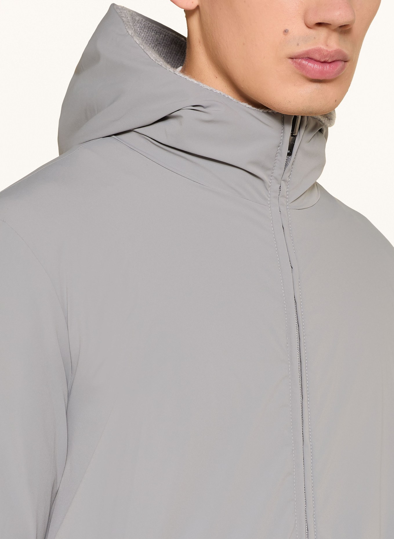 HERNO Strickjacke zum Wenden: GRAU