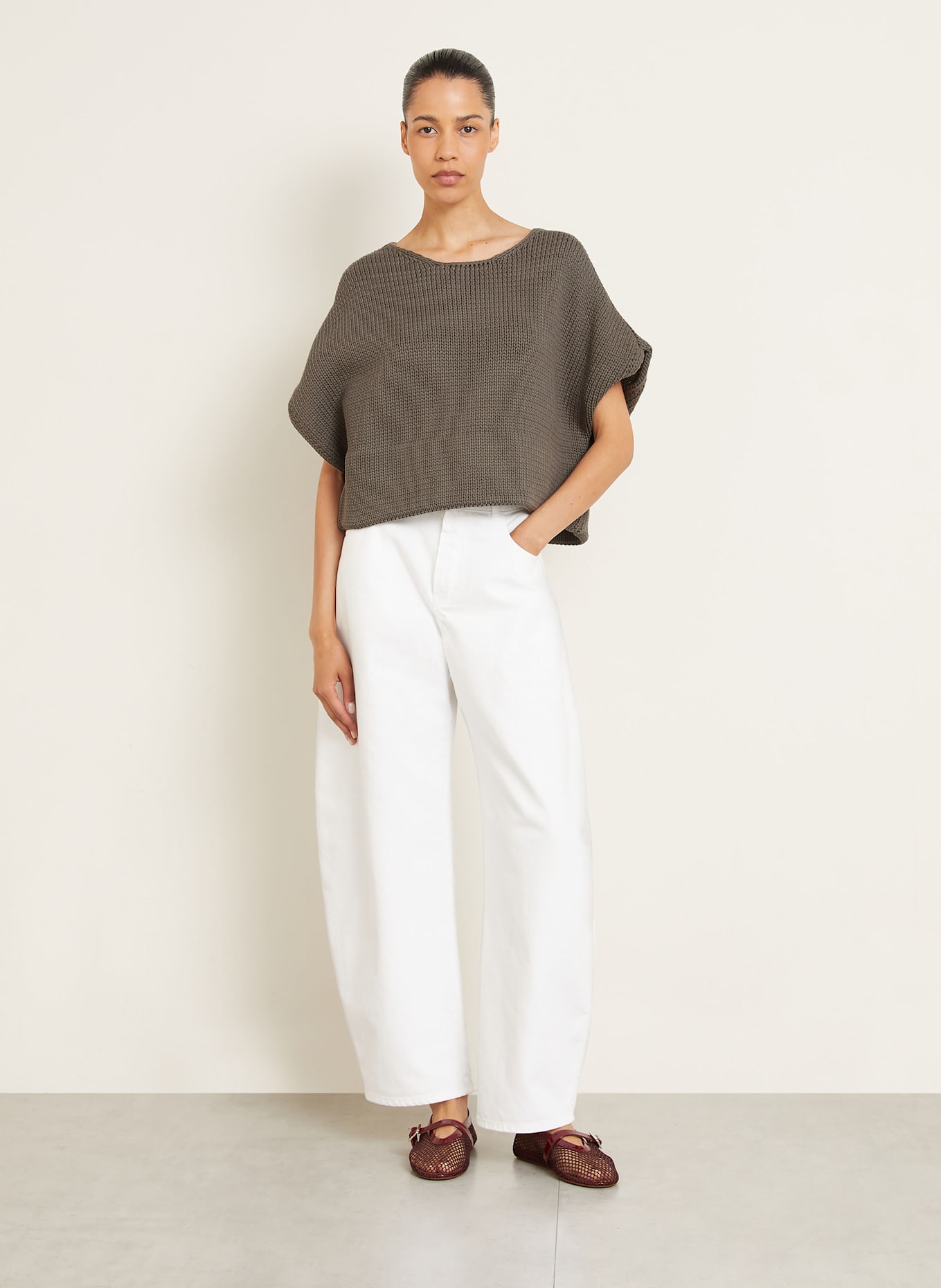 ALAÏA Strickshirt: TAUPE