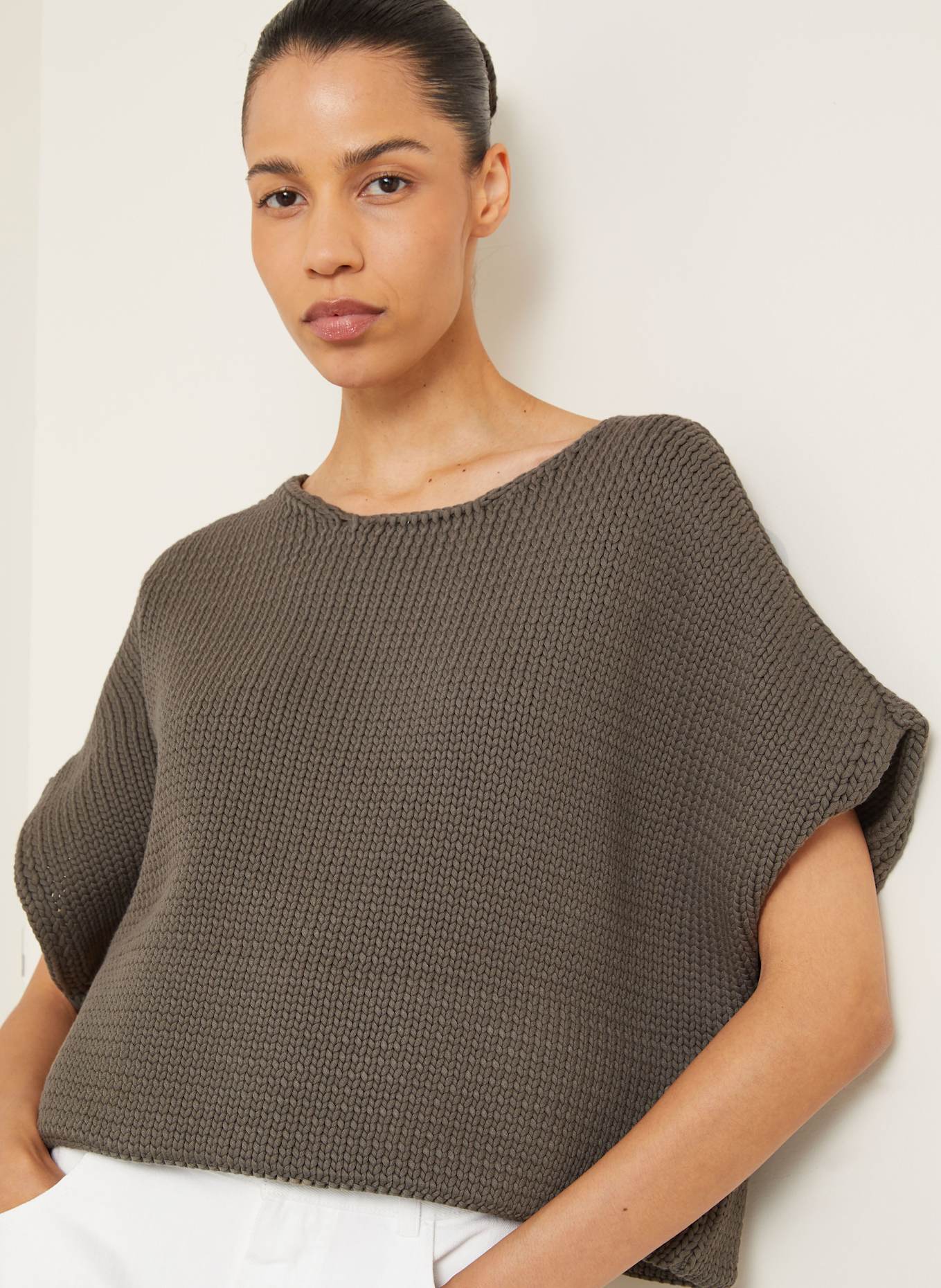 ALAÏA Strickshirt: TAUPE