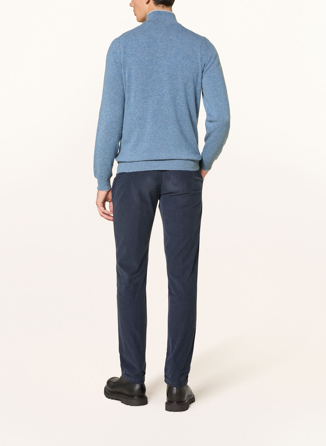 FEDELI Troyer mit Cashmere: BLAUGRAU