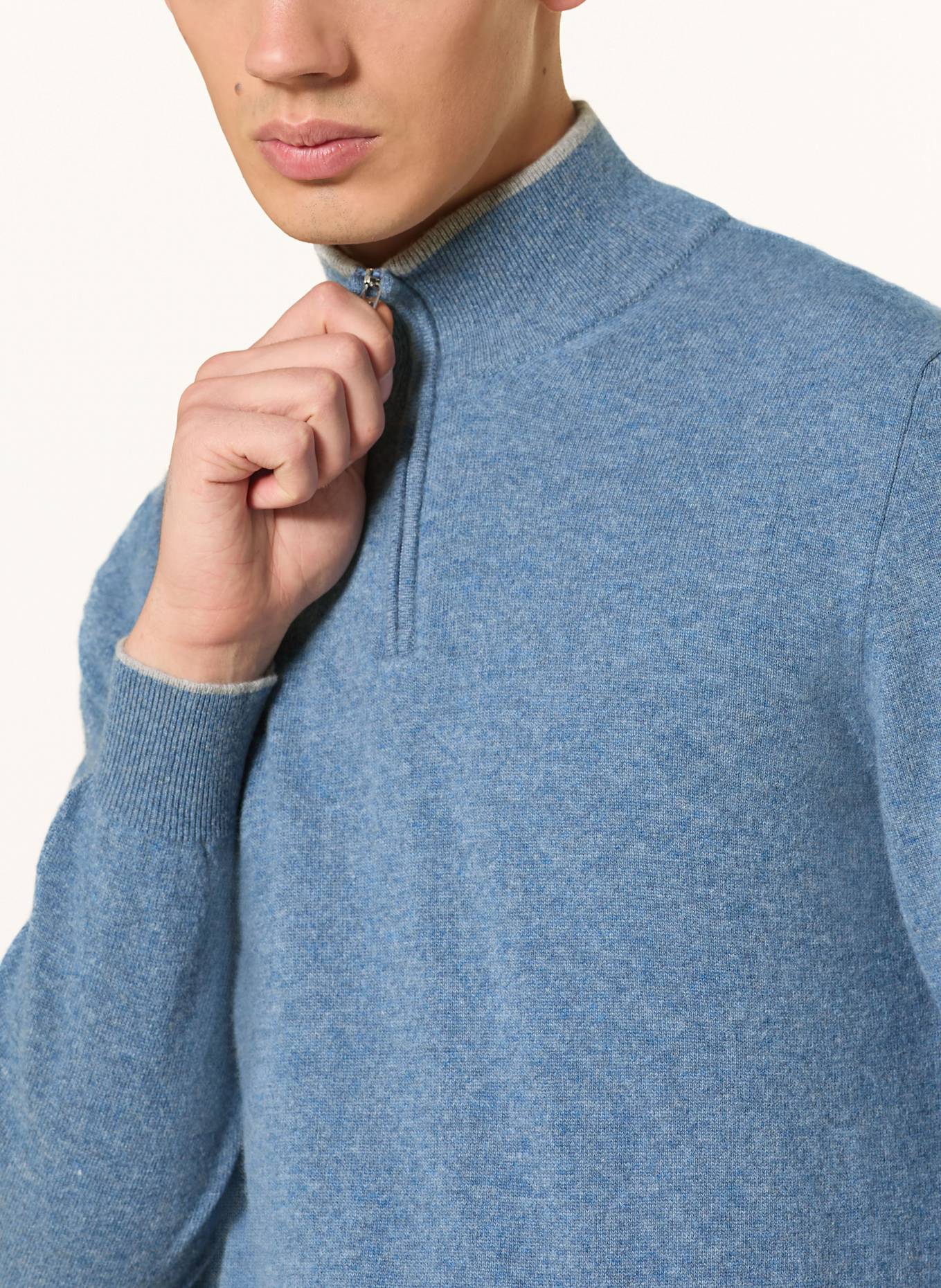 FEDELI Troyer mit Cashmere: BLAUGRAU