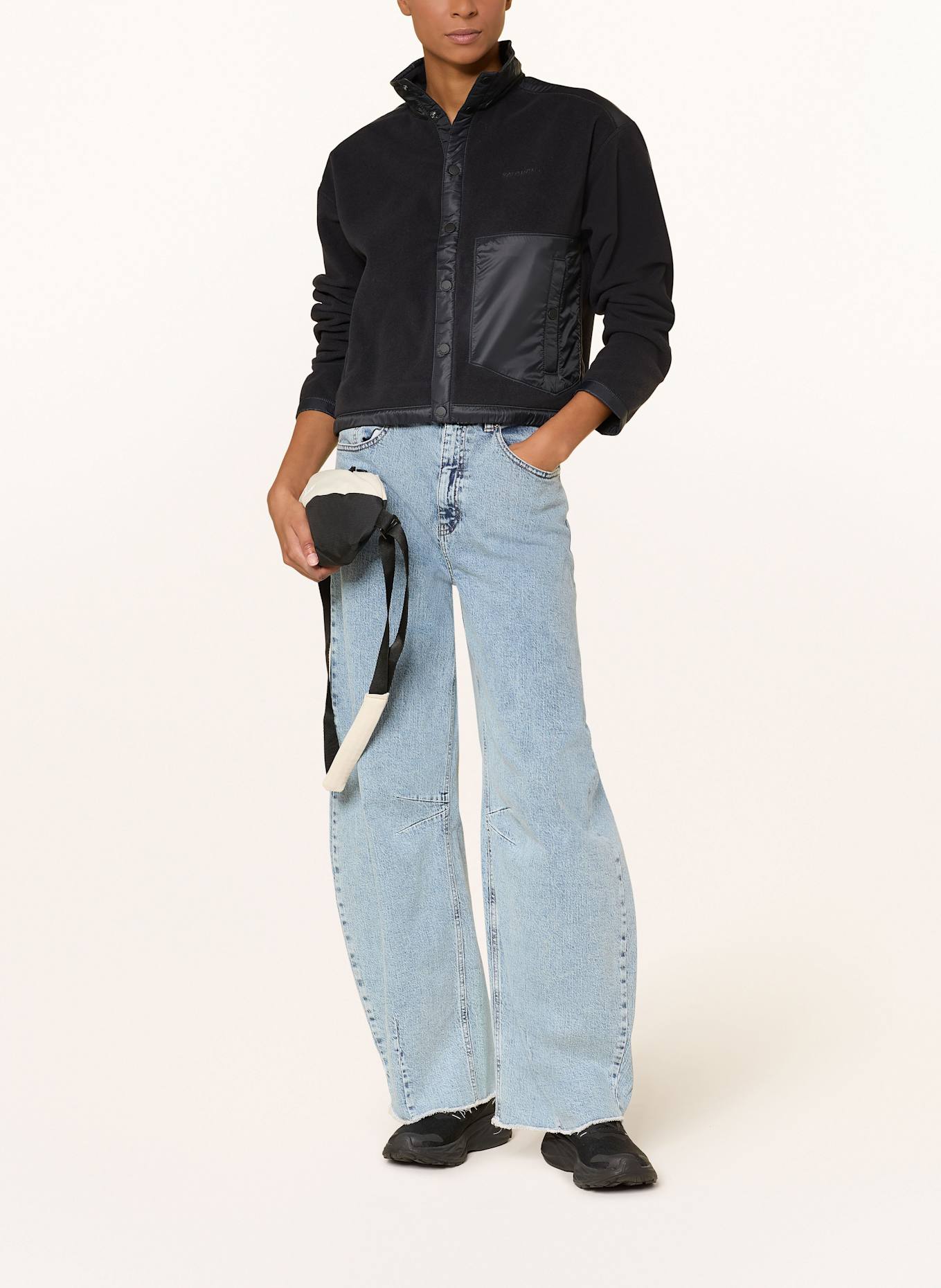 SALOMON Fleecejacke CHROMA: SCHWARZ