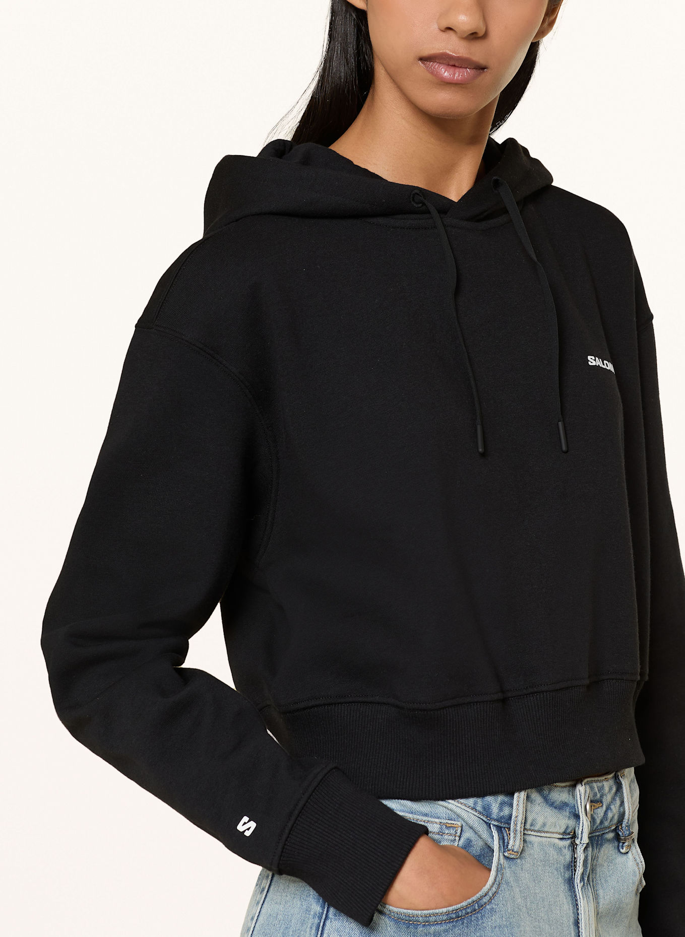SALOMON Hoodie SHORT: BLACK