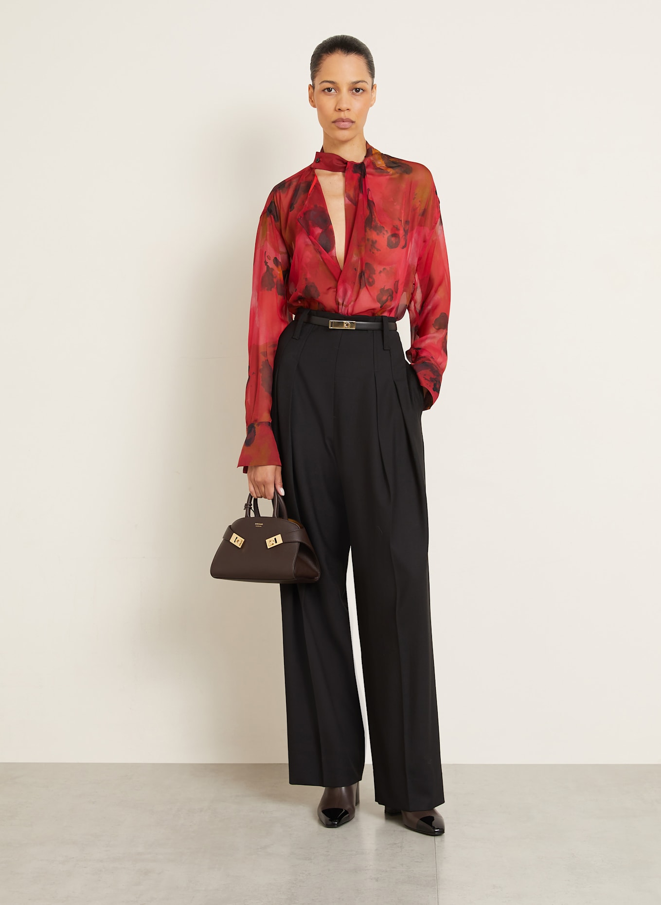 FERRAGAMO Handbag HUG MINI: DARK BROWN