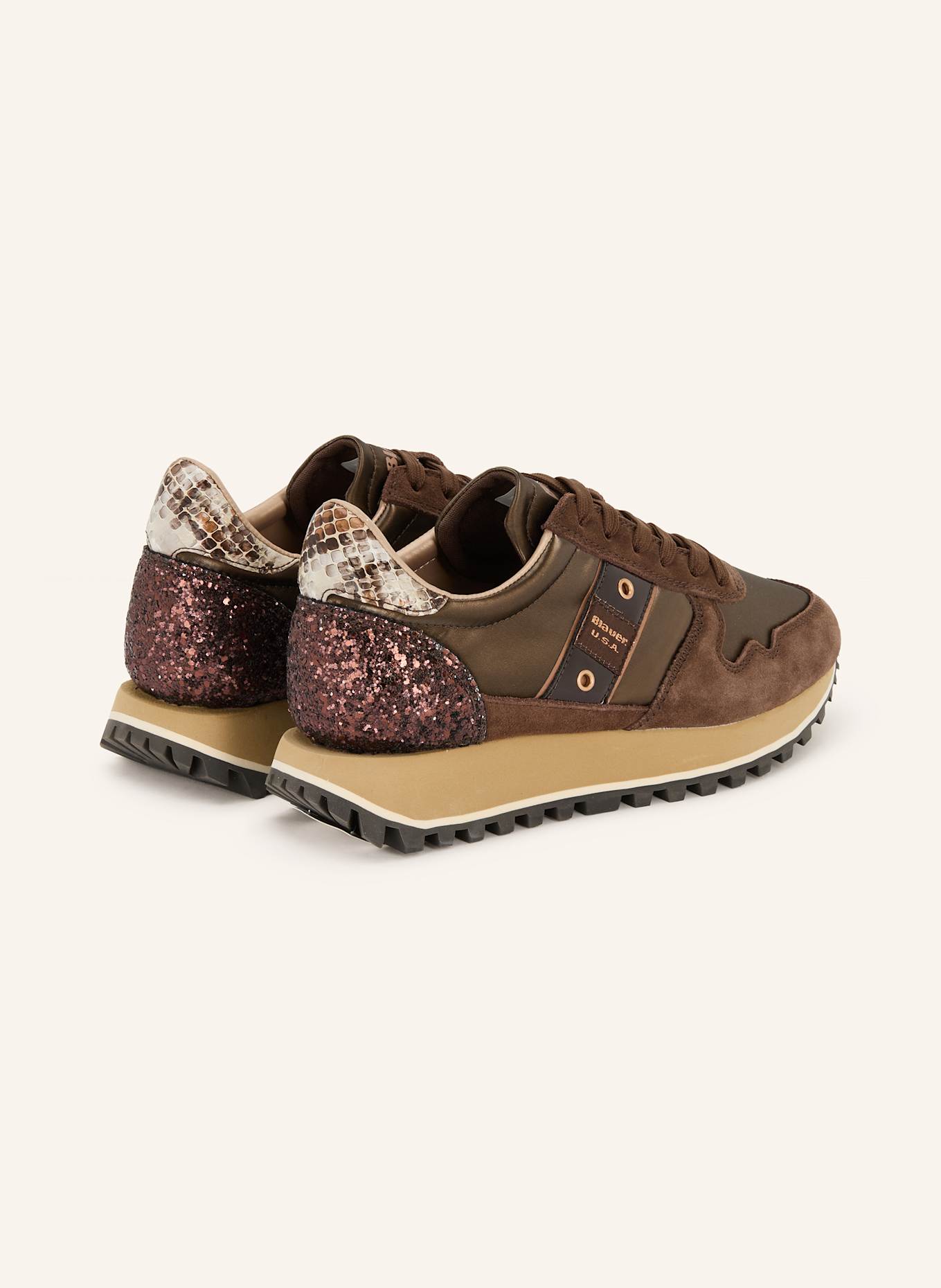 Blauer Sneaker MILLEN03 mit Pailletten: DUNKELBRAUN