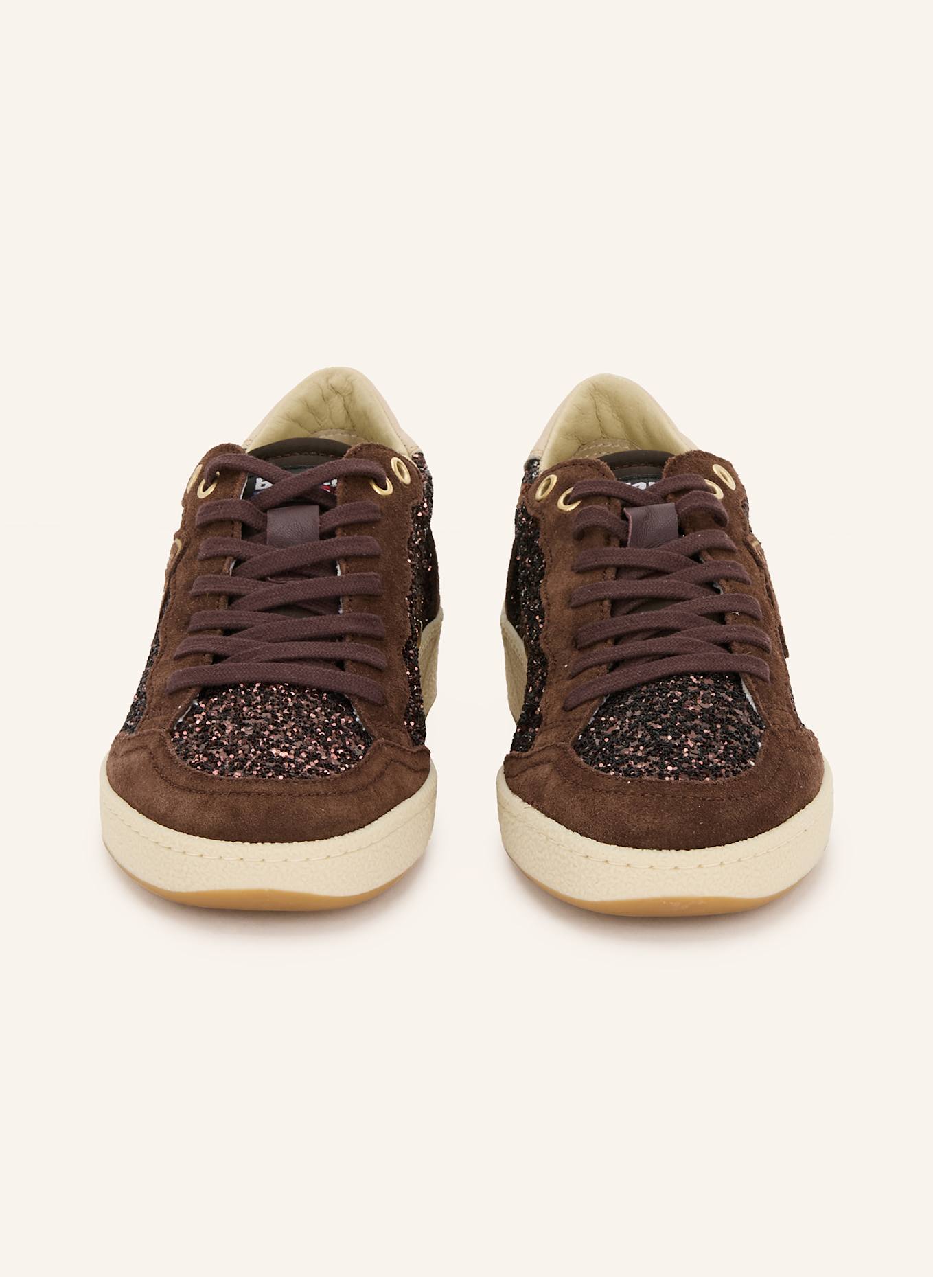 Blauer Sneaker OLYMPIA mit Pailletten: DUNKELBRAUN