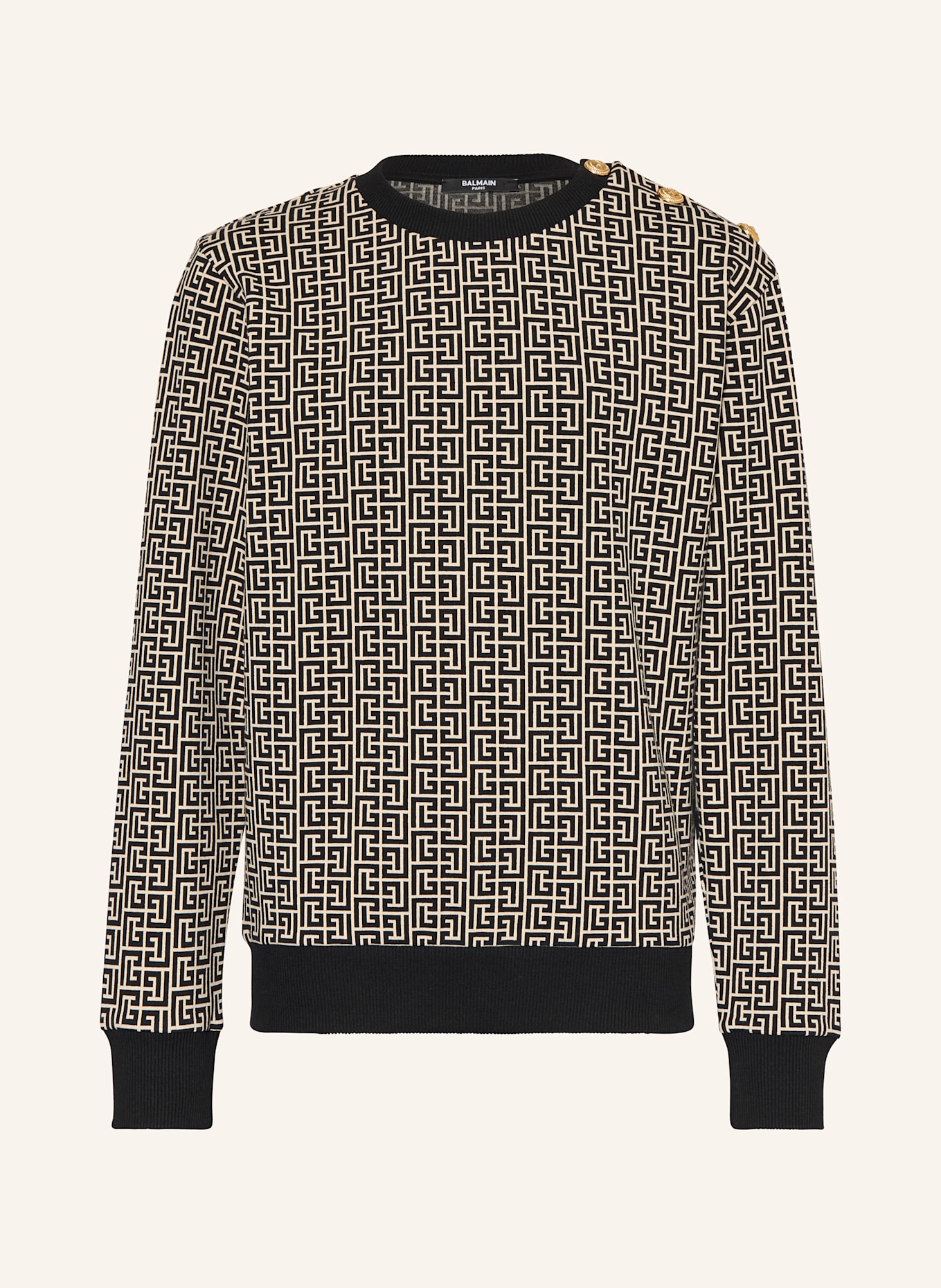 BALMAIN Bluza nierozpinana: CZARNY / KREMOWY