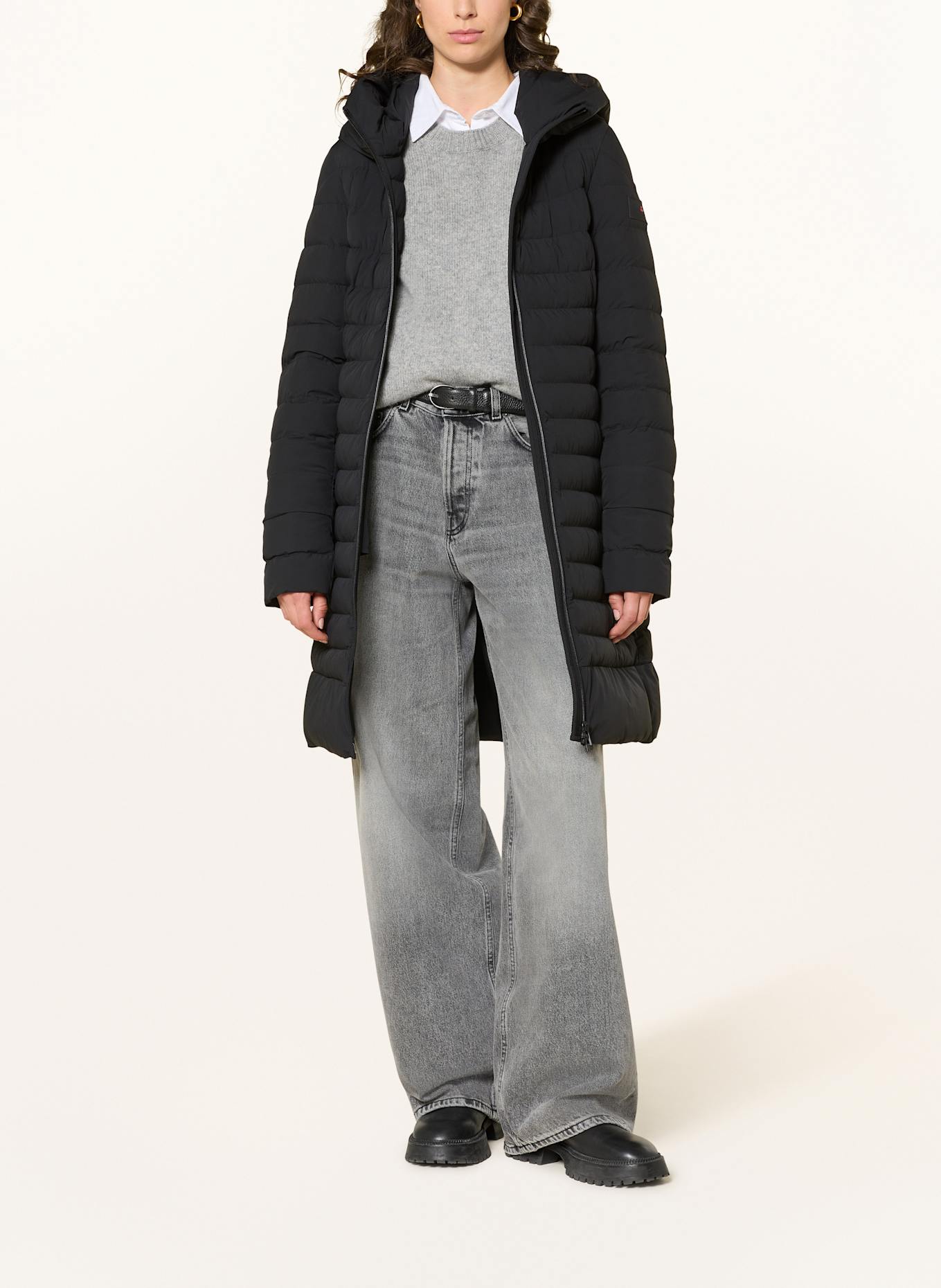 PEUTEREY EWAN quilted coat: BLACK