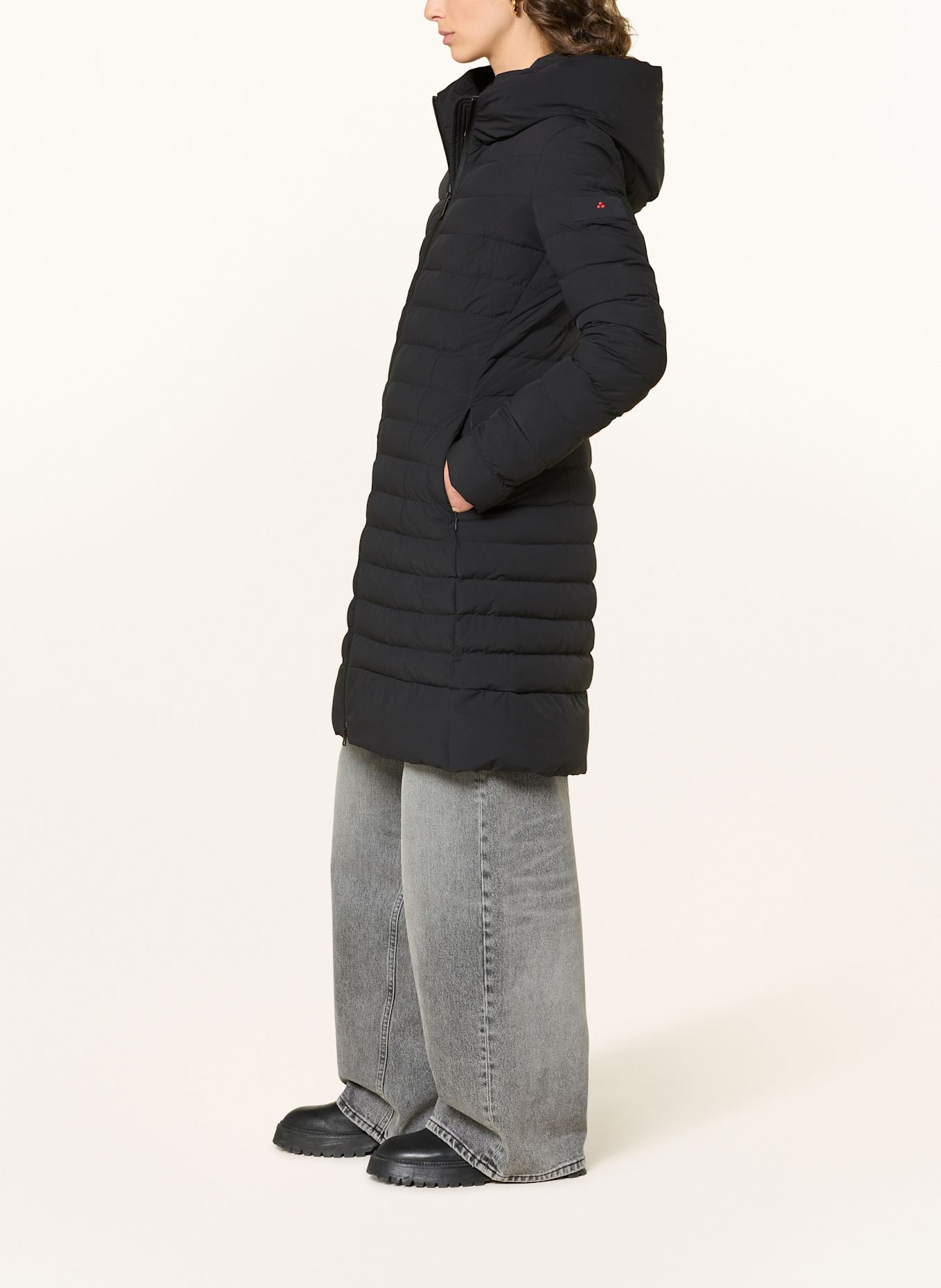 PEUTEREY EWAN quilted coat: BLACK