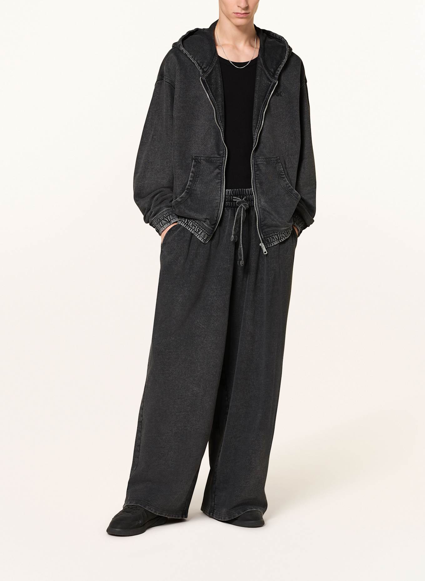 HUGO BLUE Sweat jacket NEBUDI: BLACK