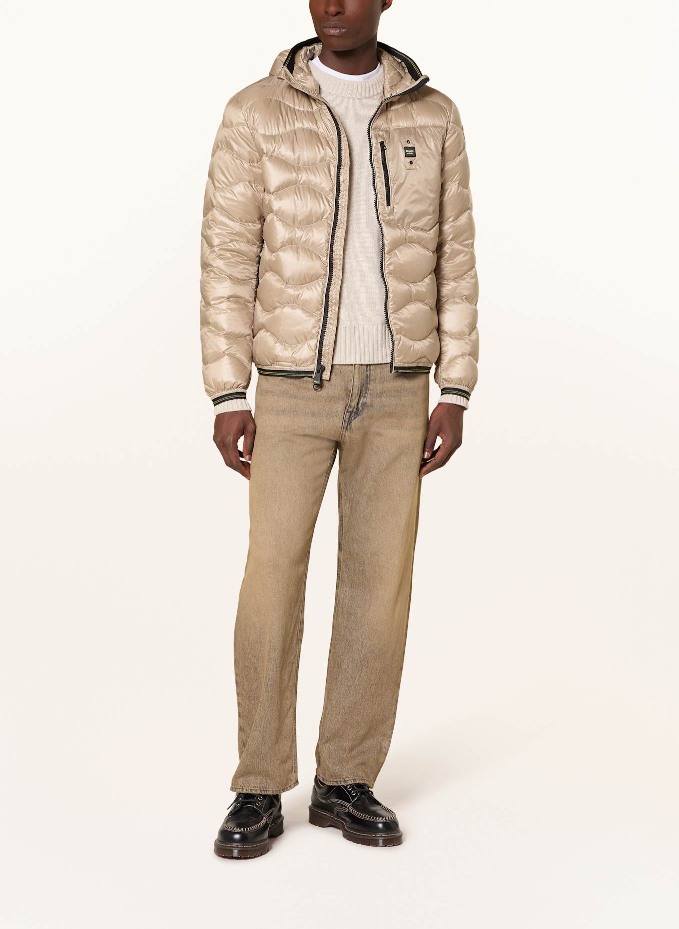 Blauer Daunenjacke WAVE: BEIGE