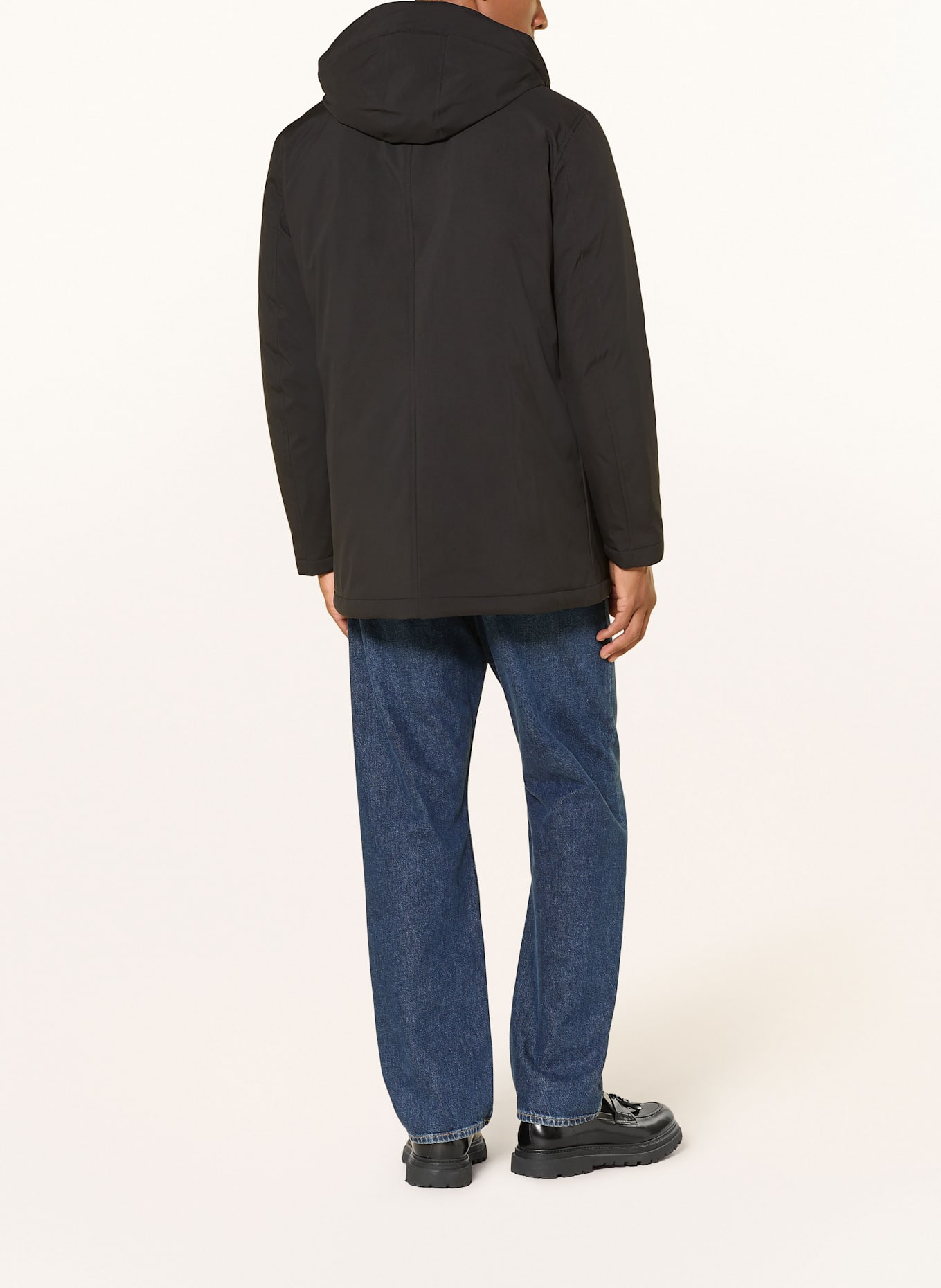 Blauer Daunenparka CHESTER mit abnehmbarer Kapuze: SCHWARZ