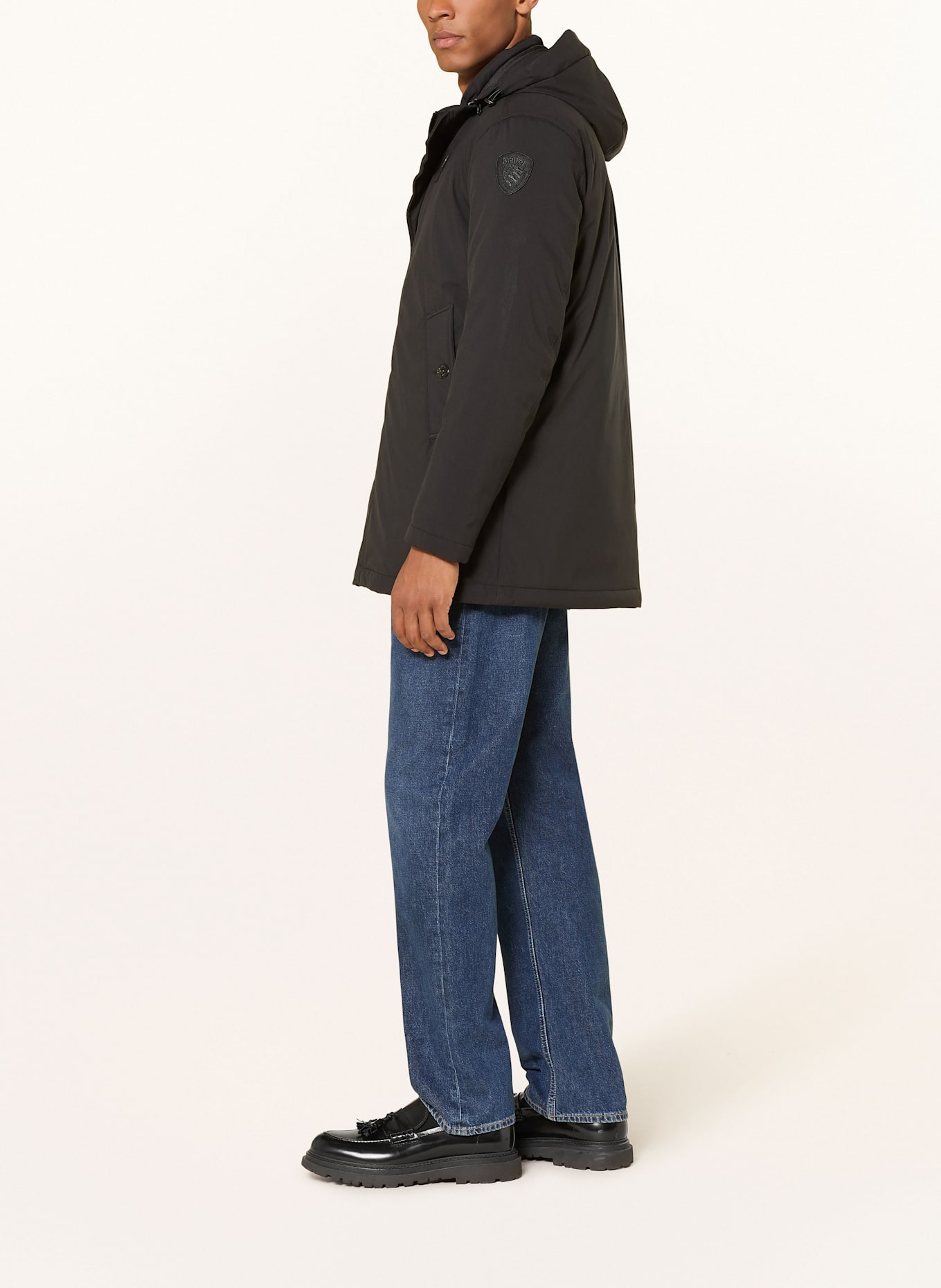 Blauer Daunenparka CHESTER mit abnehmbarer Kapuze: SCHWARZ