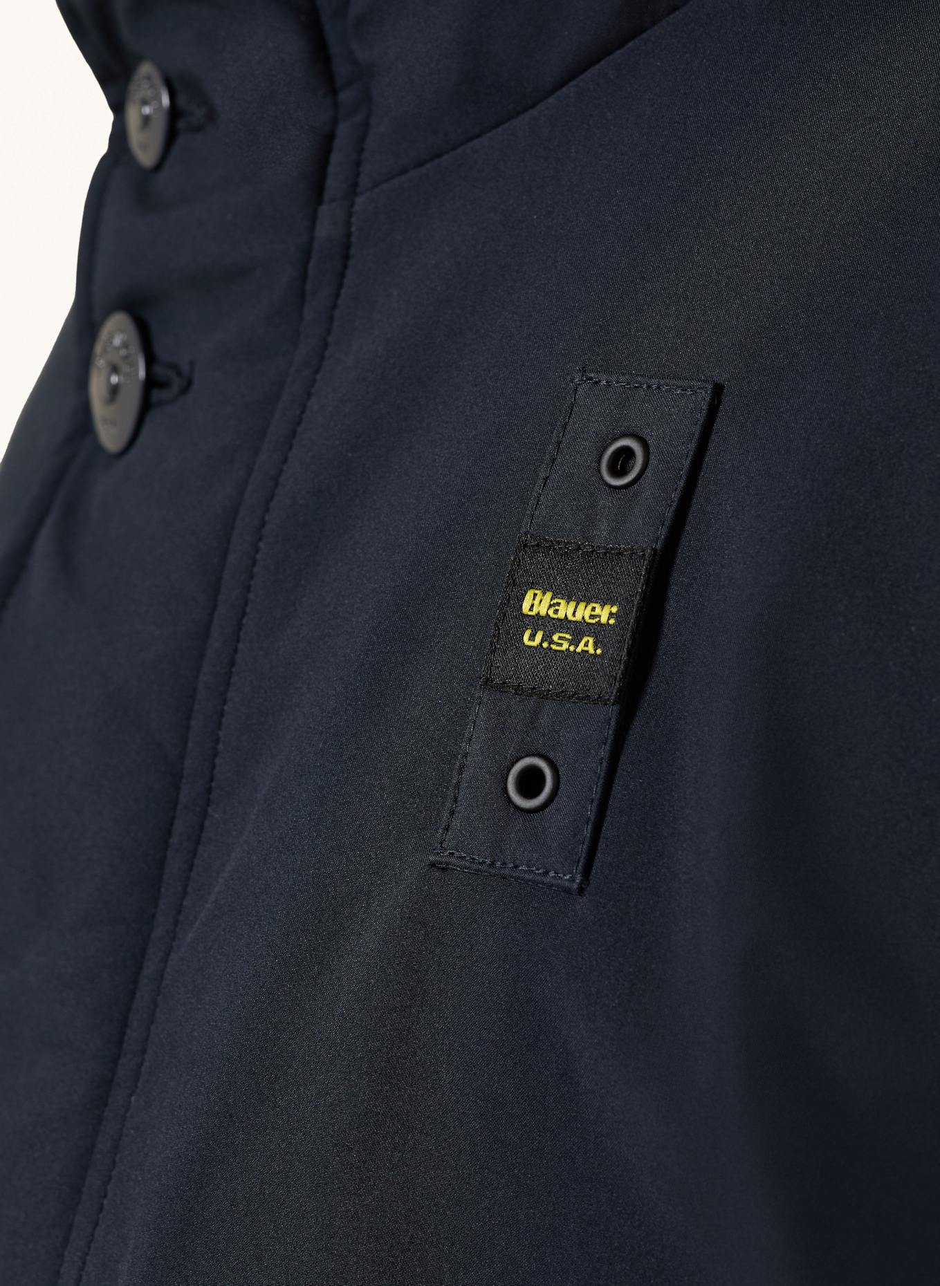 Blauer Daunenparka CHESTER mit abnehmbarer Kapuze: DUNKELBLAU