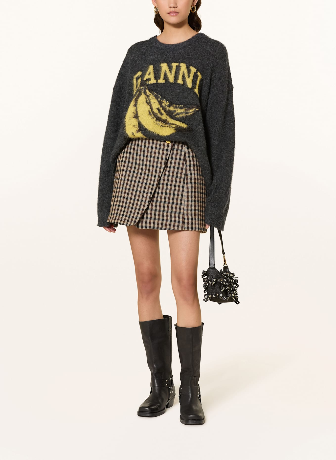 GANNI Pullover mit Alpaka: DUNKELGRAU