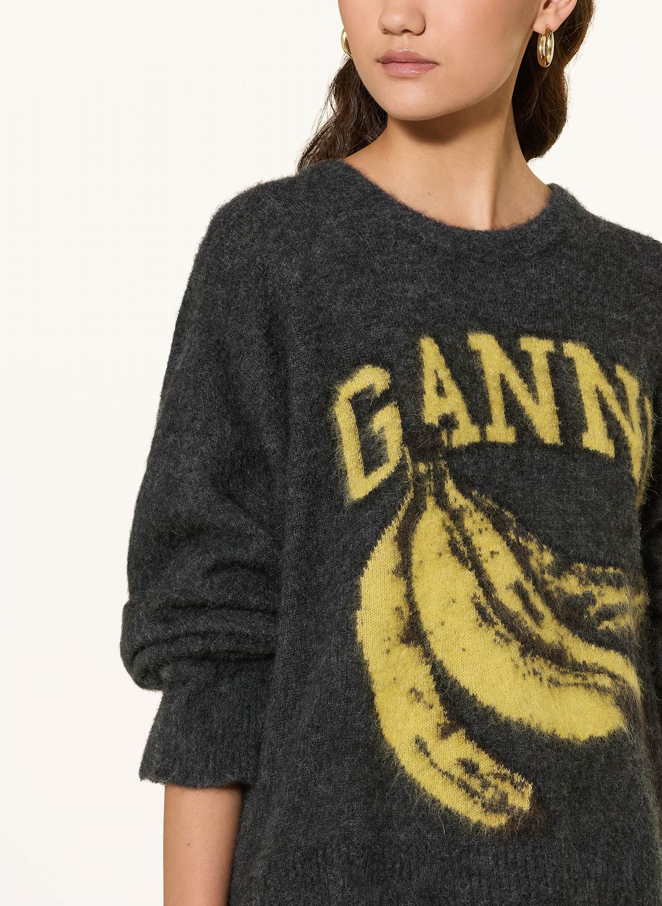 GANNI Pullover mit Alpaka: DUNKELGRAU