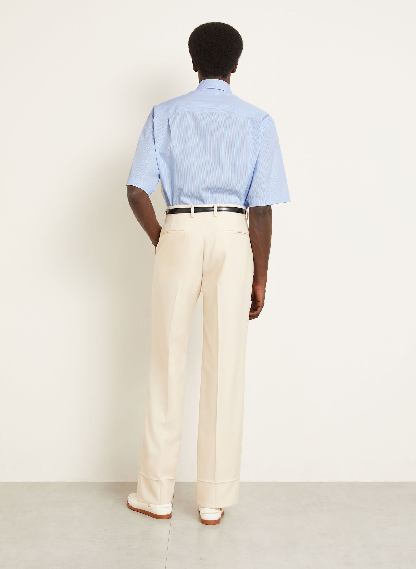 VALENTINO Kurzarm-Hemd Relaxed Fit: HELLBLAU / WEISS