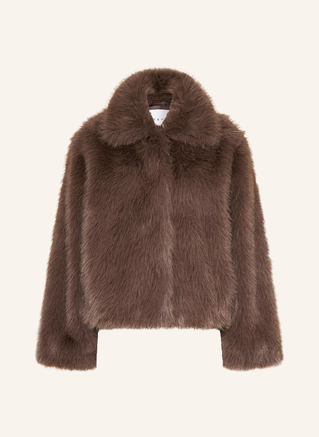 MRS & HUGS Kunstfell-Jacke: BRAUN