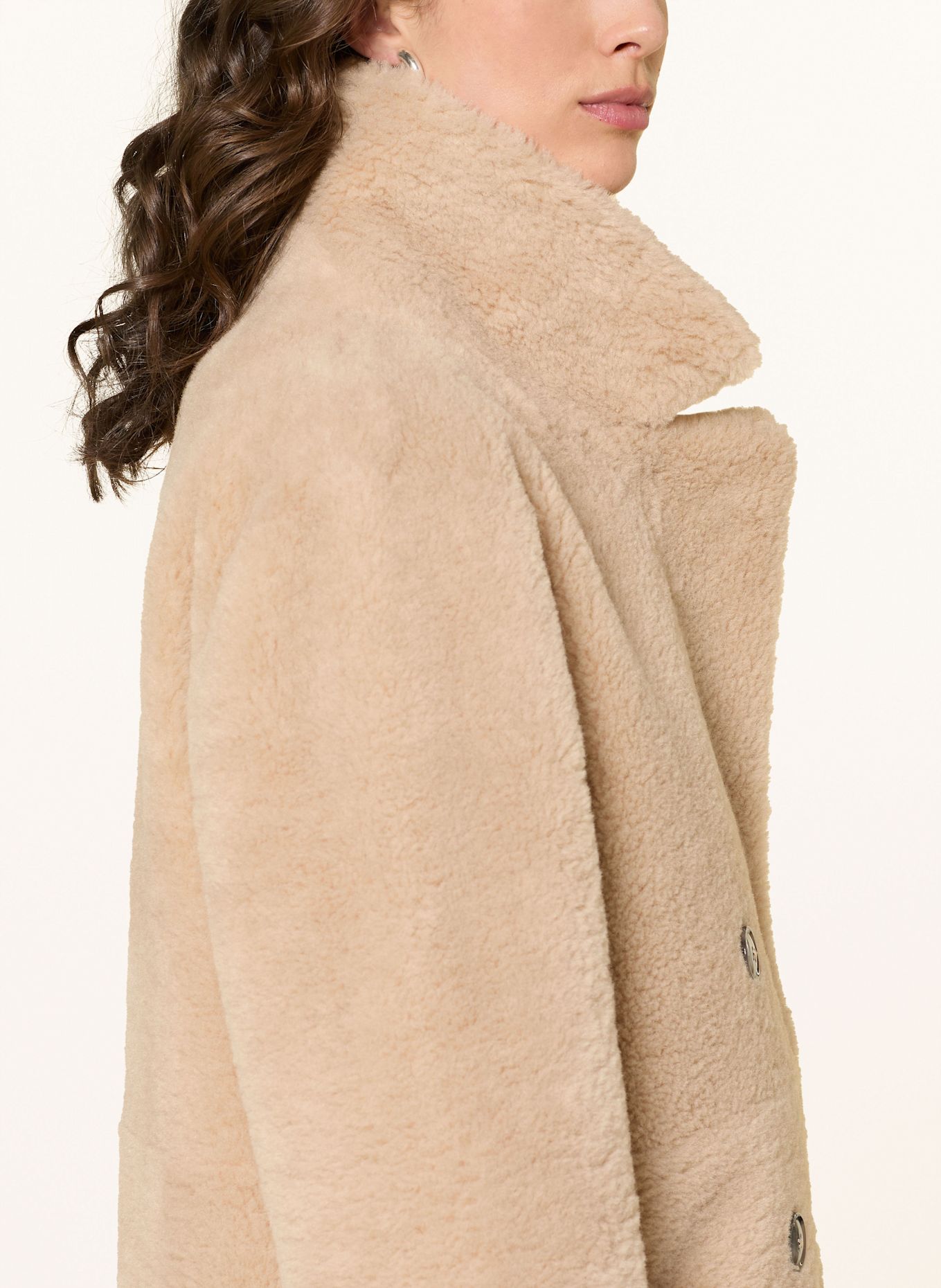 MRS & HUGS Kunstfell-Mantel: HELLBRAUN