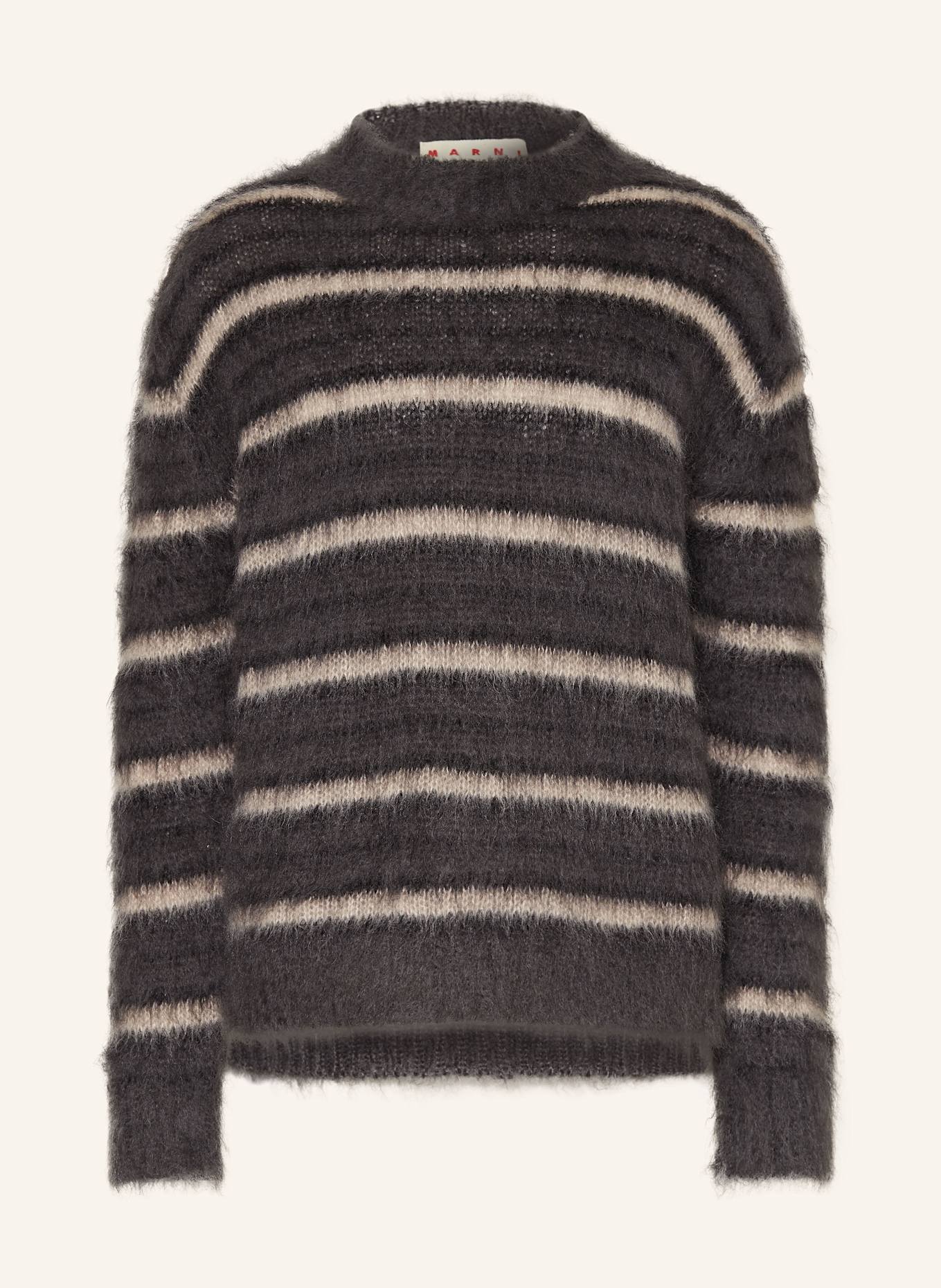 MARNI Mohair-Pullover: DUNKELGRAU / NUDE