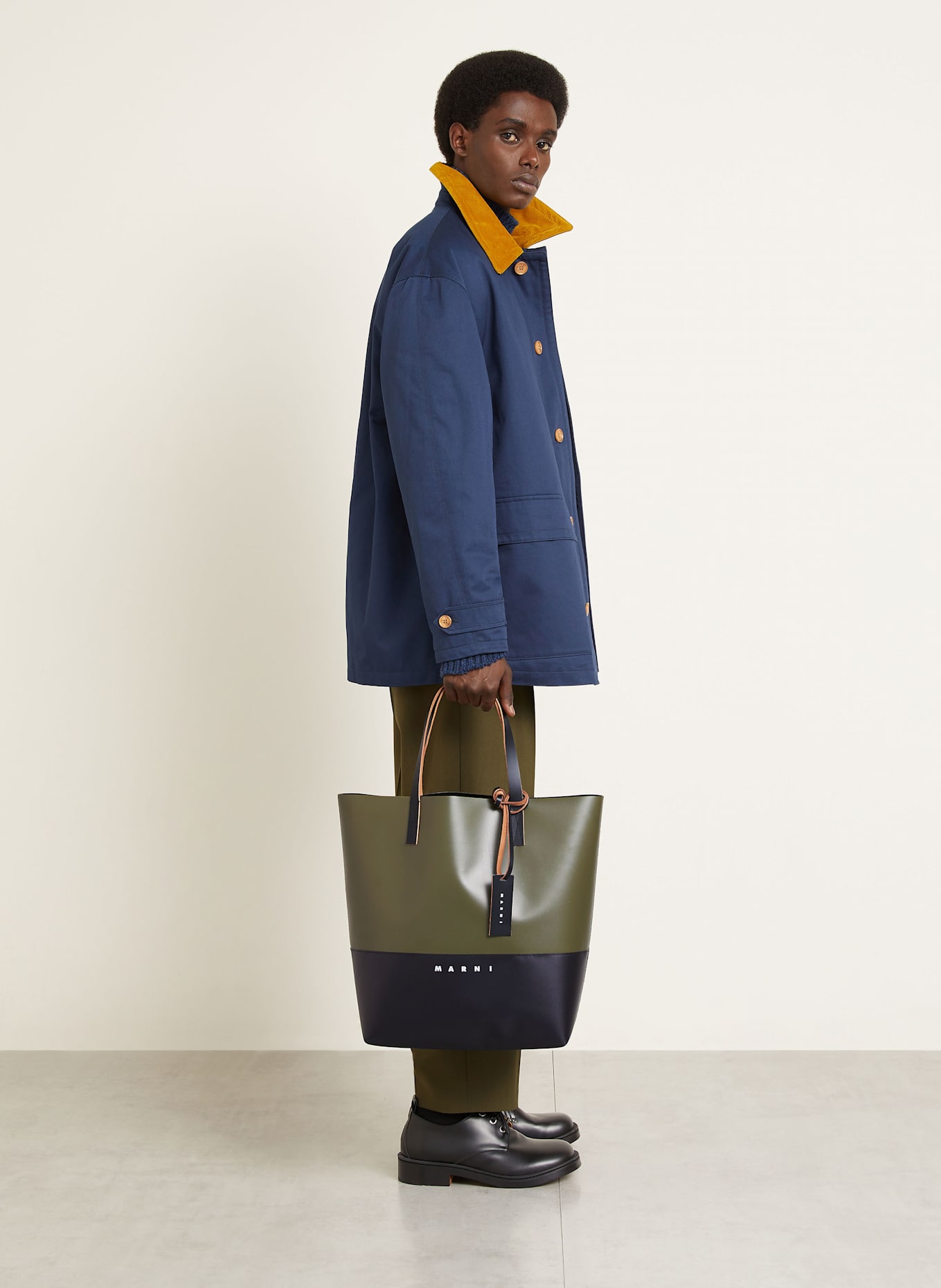 MARNI Shopper: KHAKI / SCHWARZ