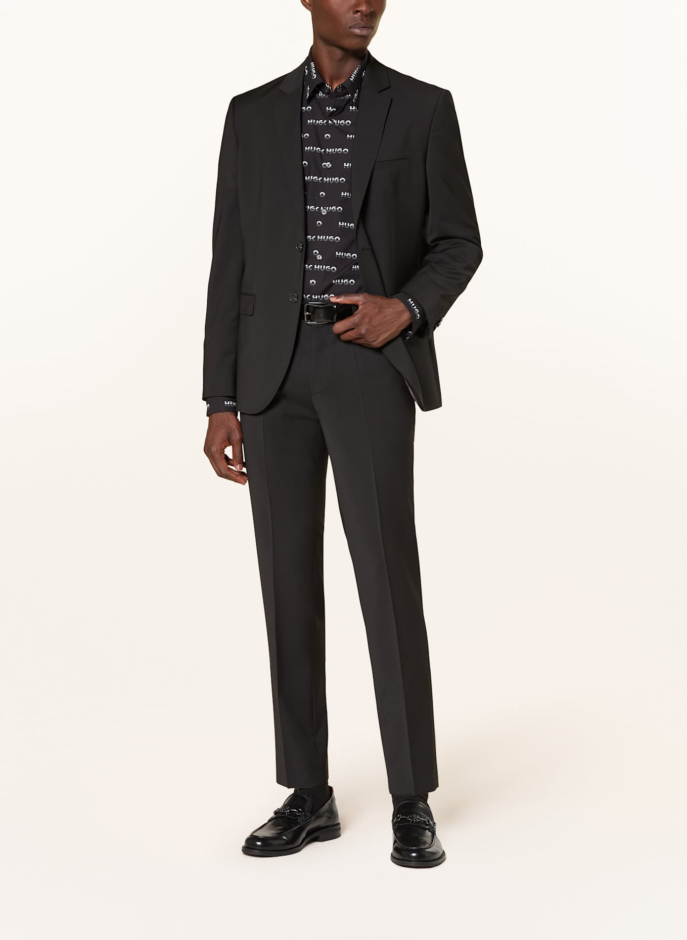 HUGO Spodnie garniturowe HESTEN slim fit: CZARNY
