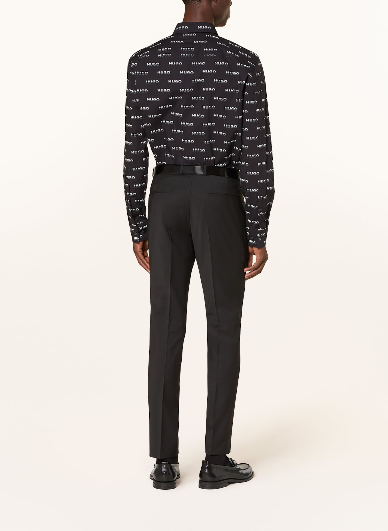 HUGO Spodnie garniturowe HESTEN slim fit: CZARNY