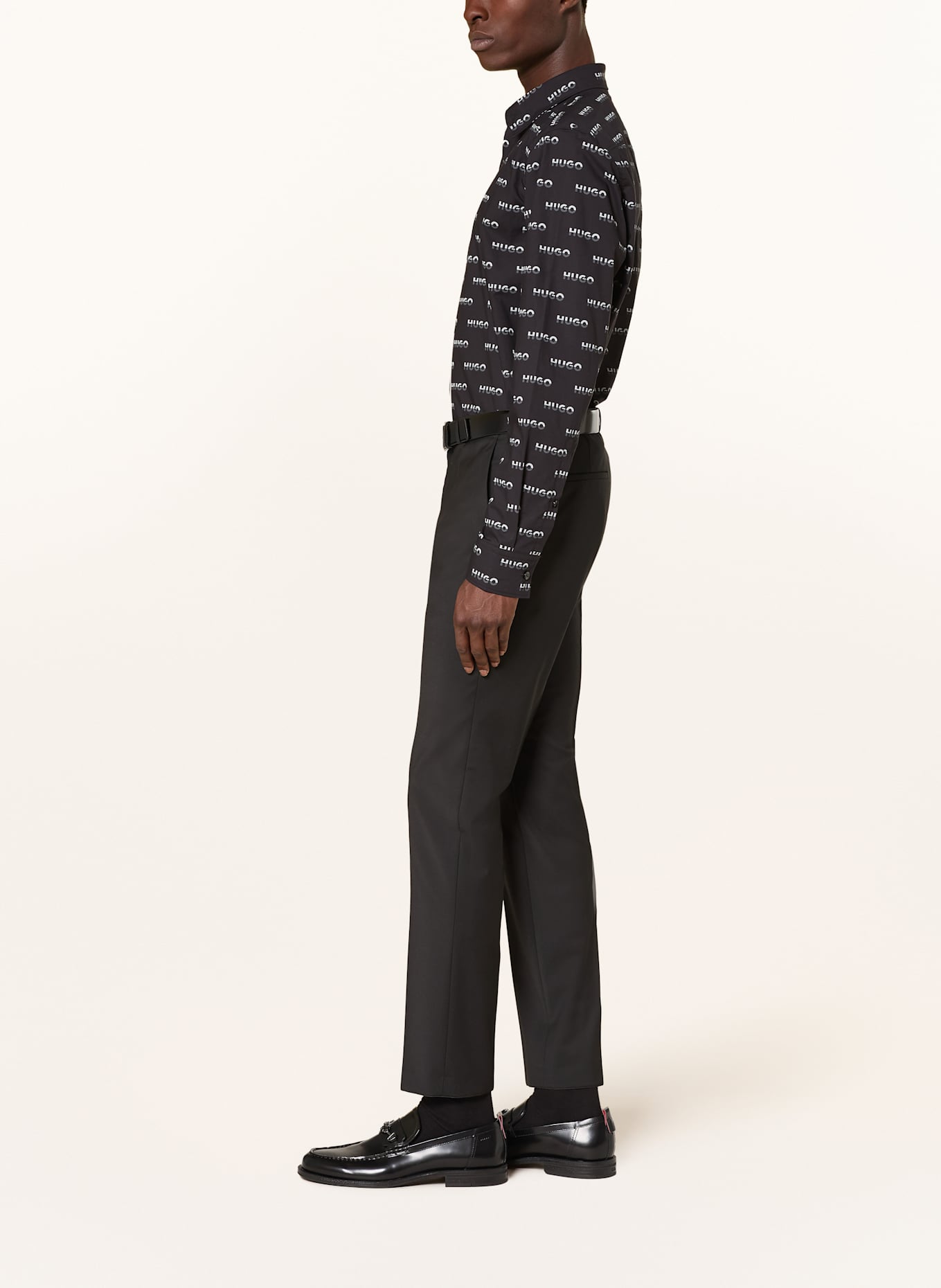 HUGO Spodnie garniturowe HESTEN slim fit: CZARNY