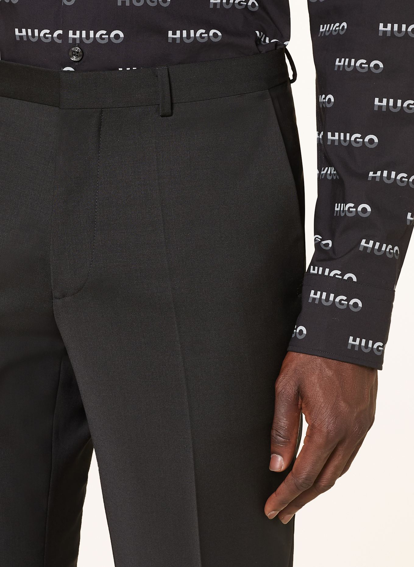 HUGO Spodnie garniturowe HESTEN slim fit: CZARNY