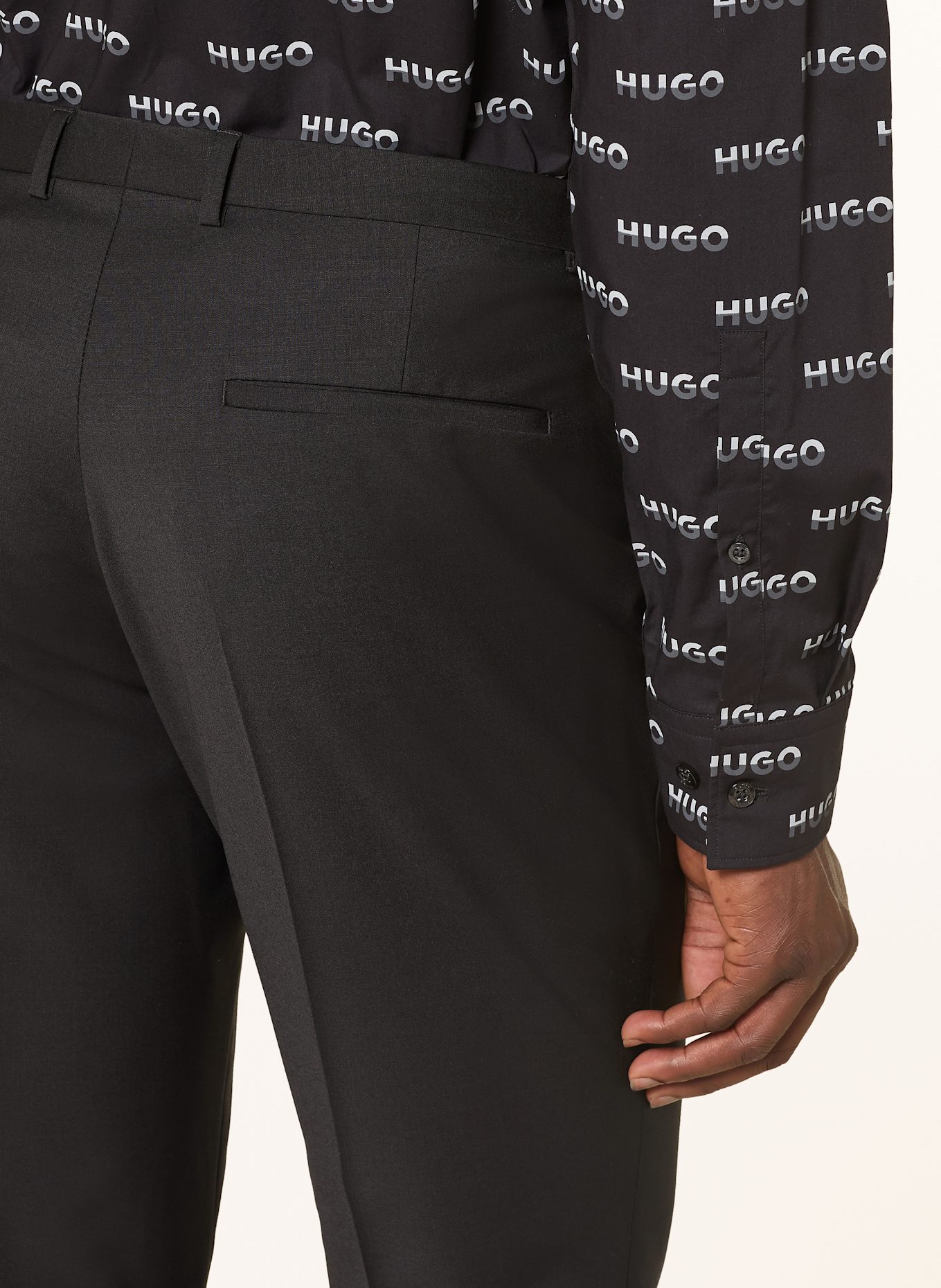 HUGO Spodnie garniturowe HESTEN slim fit: CZARNY