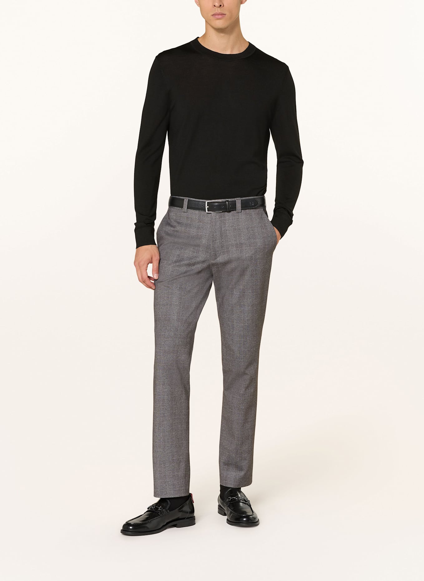 HUGO Anzughose HESTEN Extra Slim Fit aus Jersey: DUNKELGRAU / GRAU / HELLGRAU