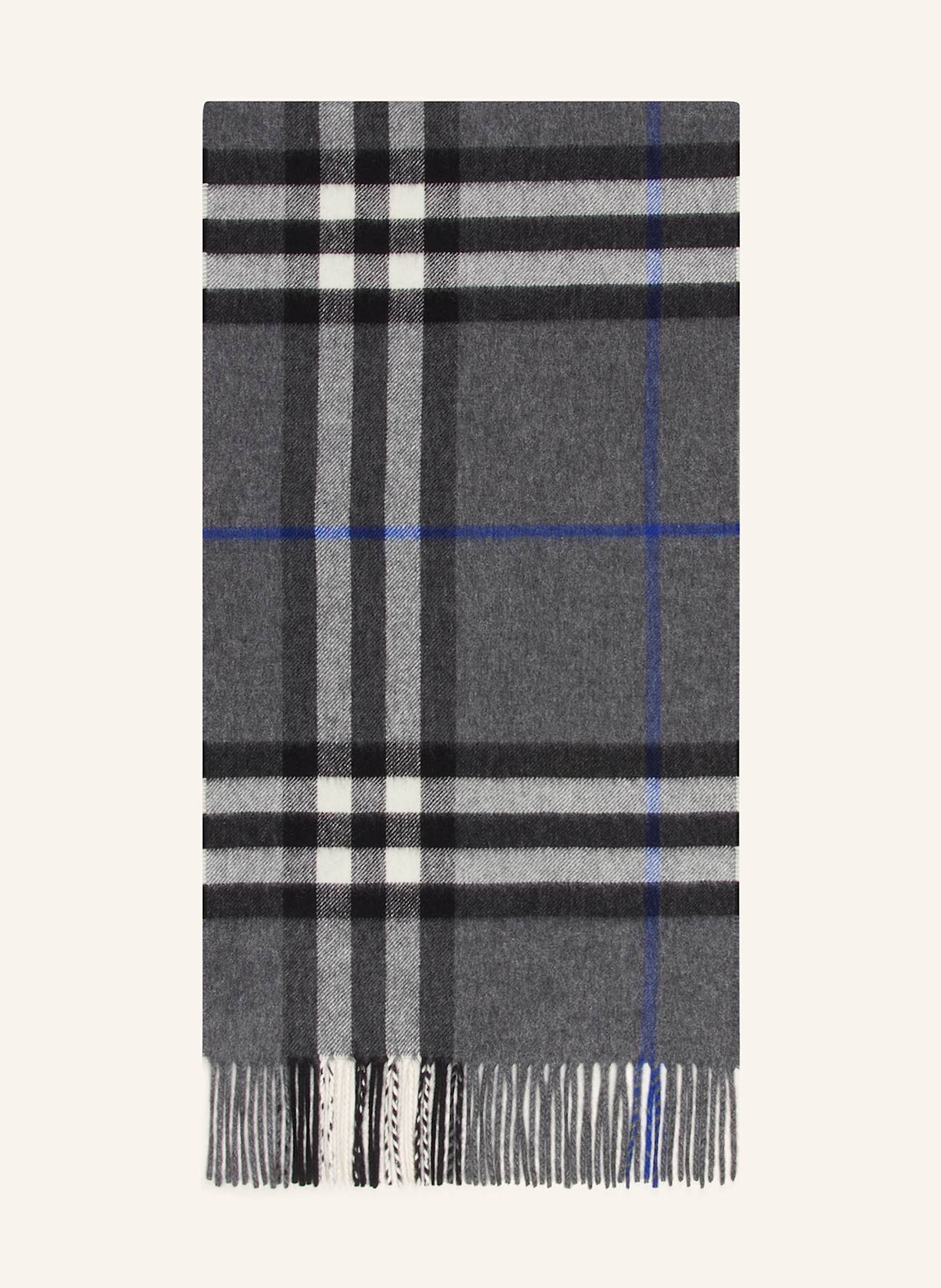 BURBERRY Cashmere-Schal in grau/ schwarz/ weiss