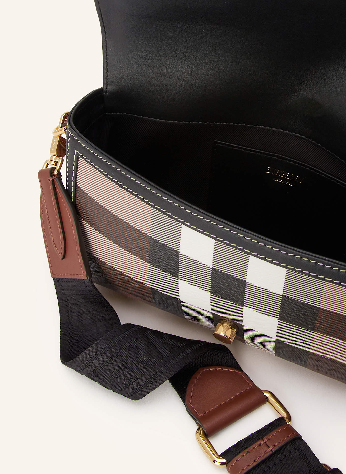 BURBERRY Torba na ramię NOTE: BIAŁY / CZARNY